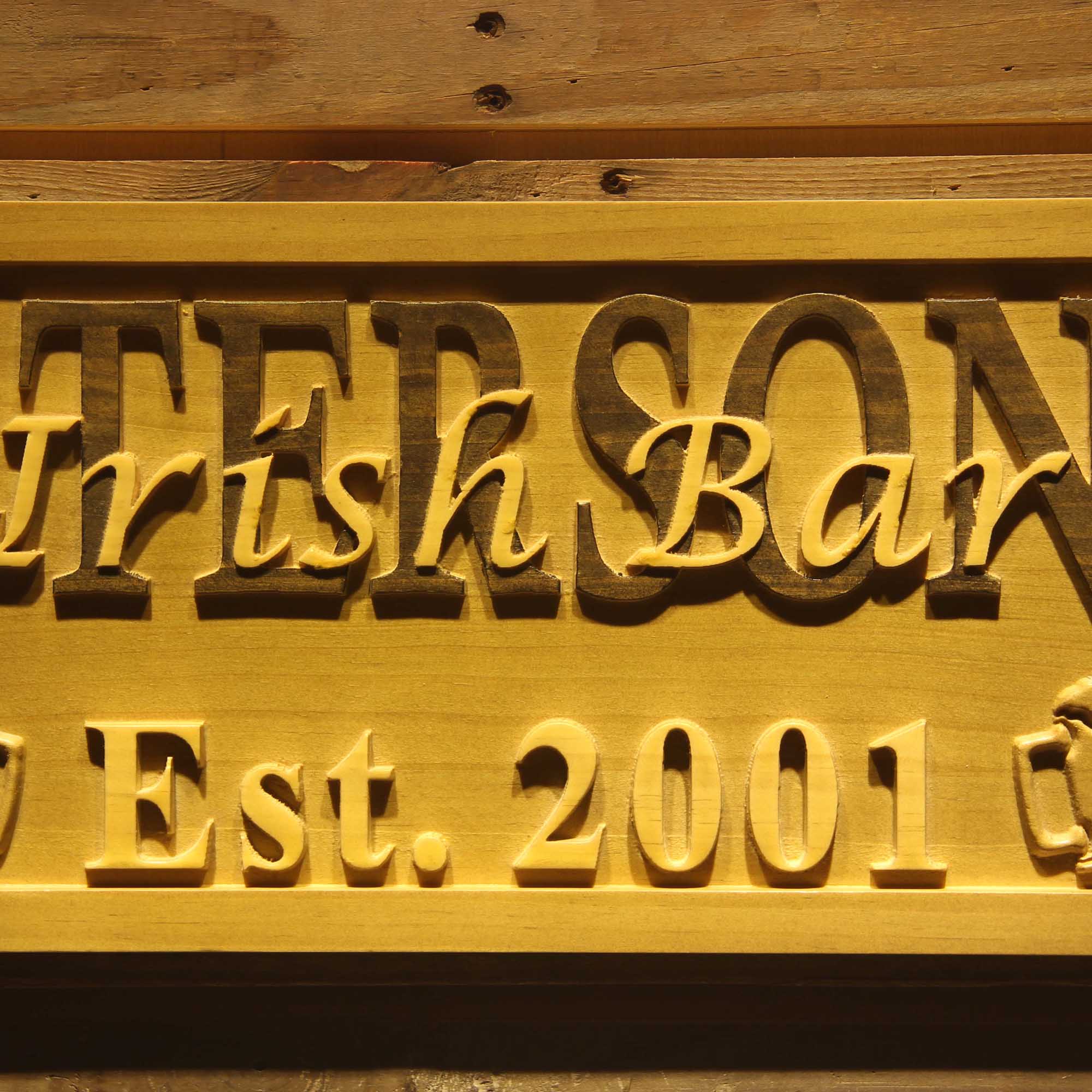Personalized Irish Bar Wooden Sign Beer Mugs Rustic Home Décor Lake House Décor Man Cave Game Room Plaques Wood Signs