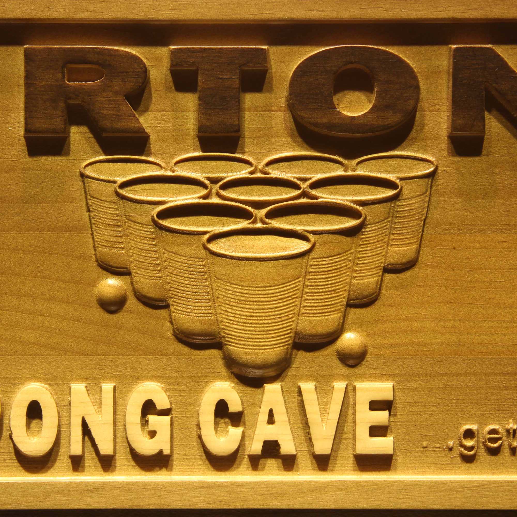 Personalized Beer Pong Cave Beer Bar Pub Wood Engraved Wooden Sign