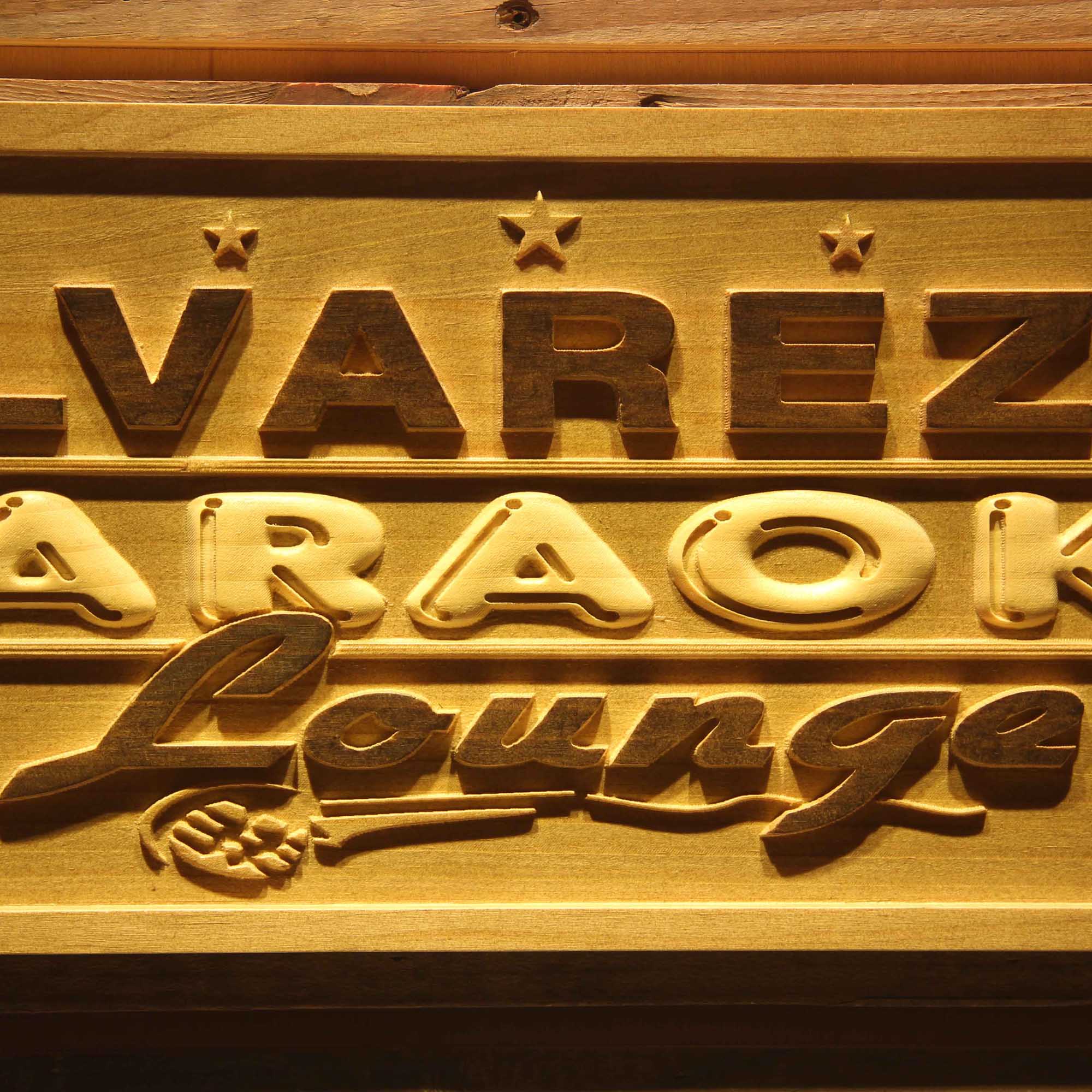Personalized Karaoke Lounge Bar Room Wood Engraved Wooden Sign