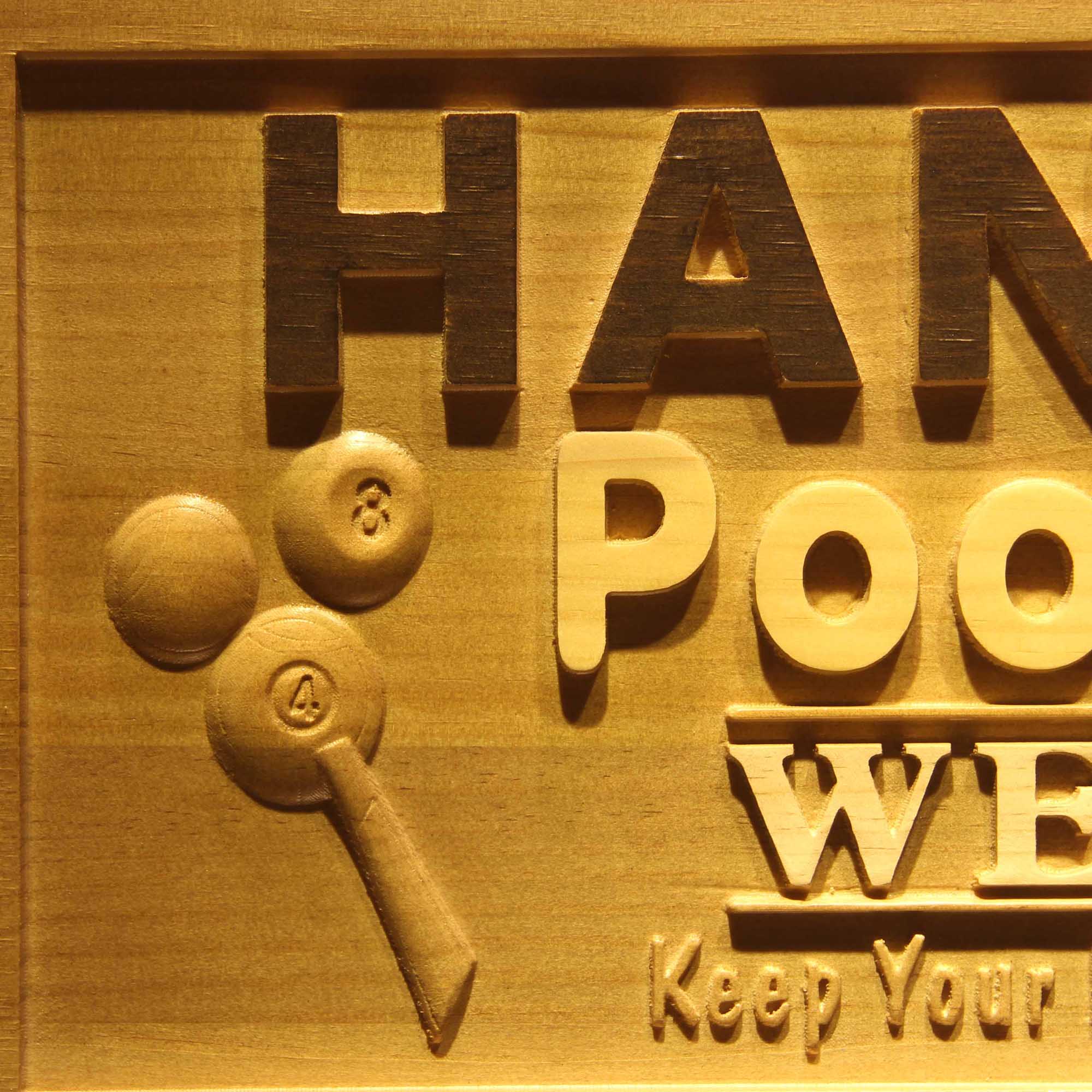 Personalized Pool Room Welcome Bar Wood Engraved Wooden Sign