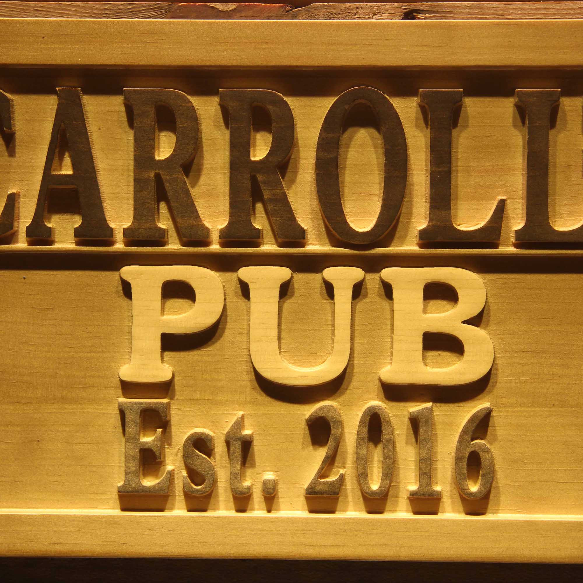 Personalized Pub Wine Glass with Est. Year Wood Engraved Wooden Sign