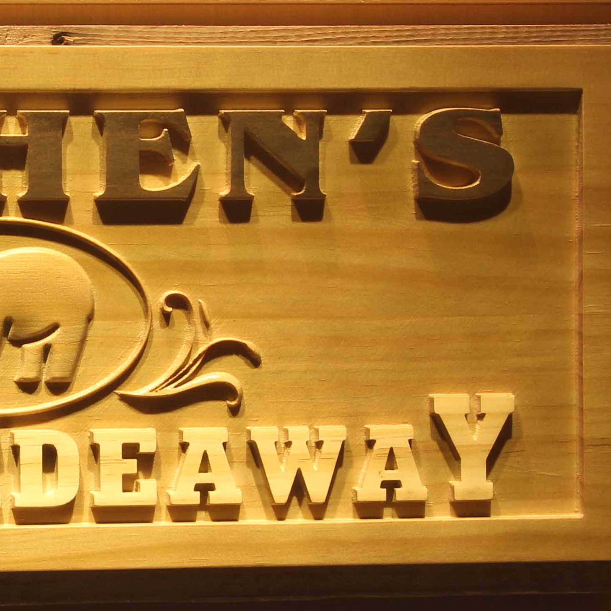 Personalized Cabin Hideaway Bear Decoration Wood Engraved Wooden Sign
