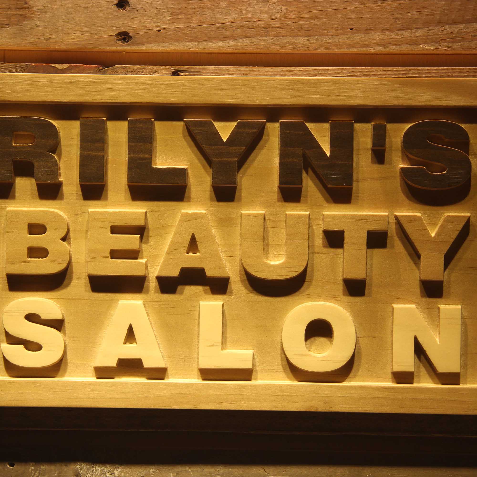 Personalized Beauty Salon Butterfly Decoration Wood Engraved Wooden Sign