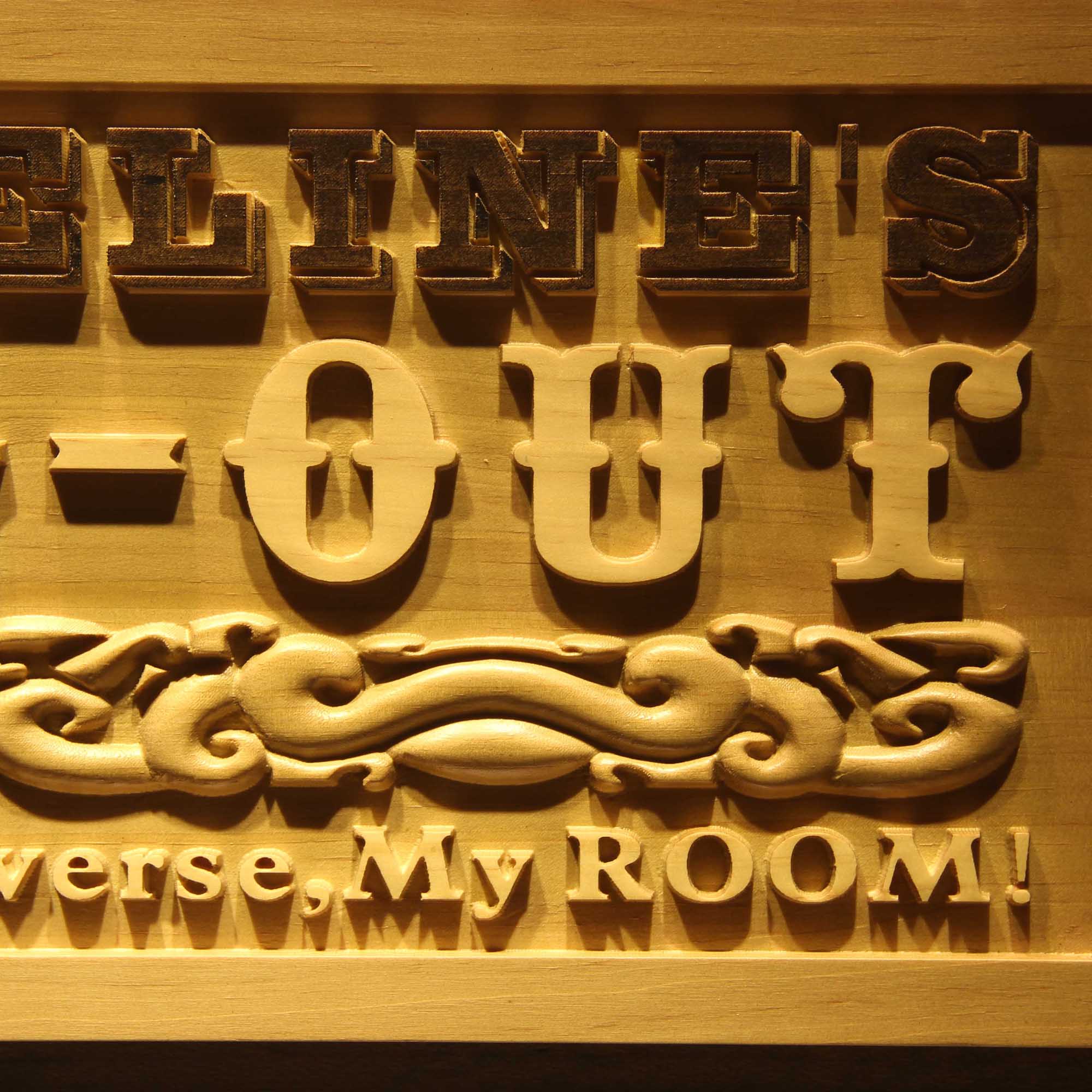 Personalized Hang Out Girl Room Decoration Wood Engraved Wooden Sign
