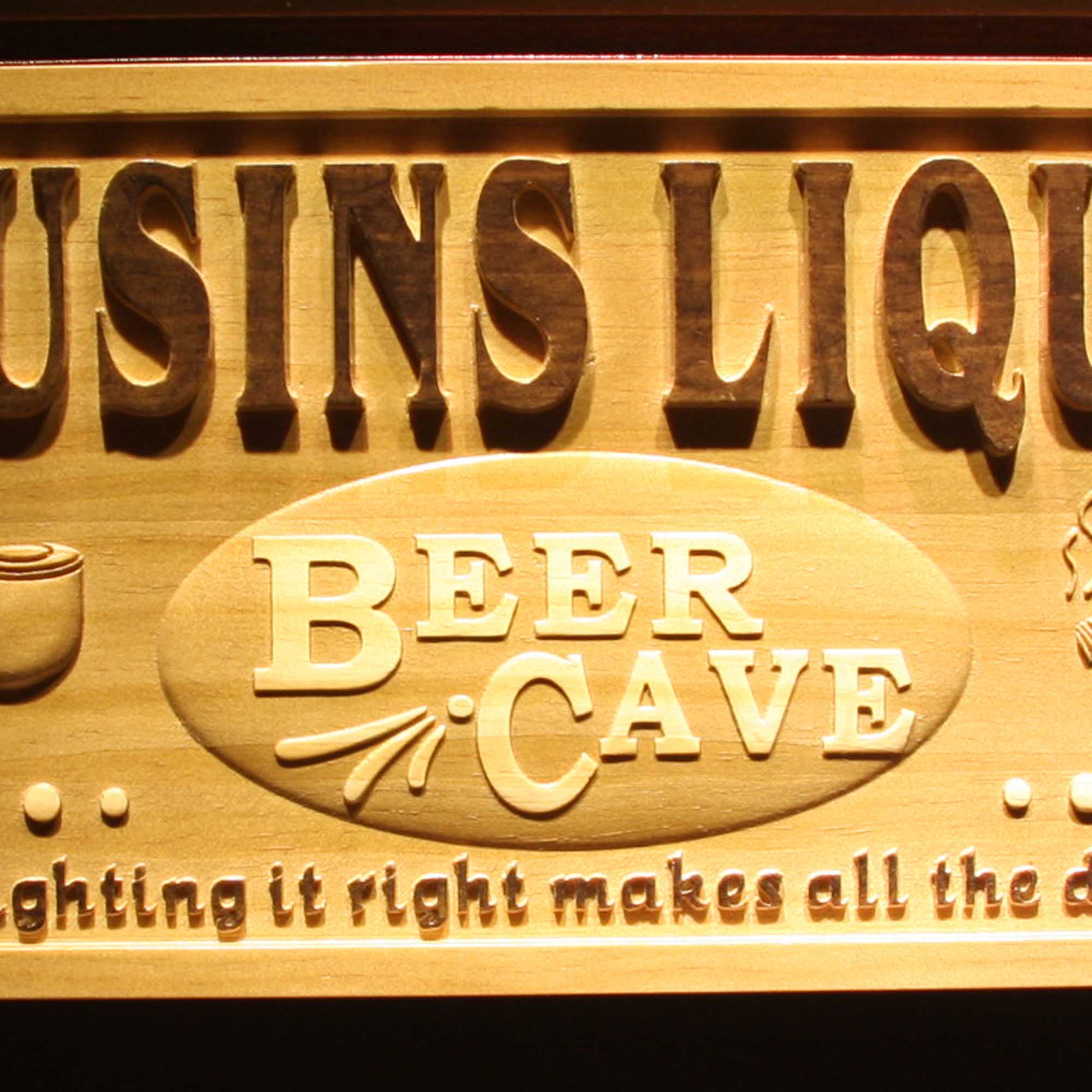 Personalized Beer CAVE Cigar Room Gifts Man Cave Wood Engraved Wooden Sign