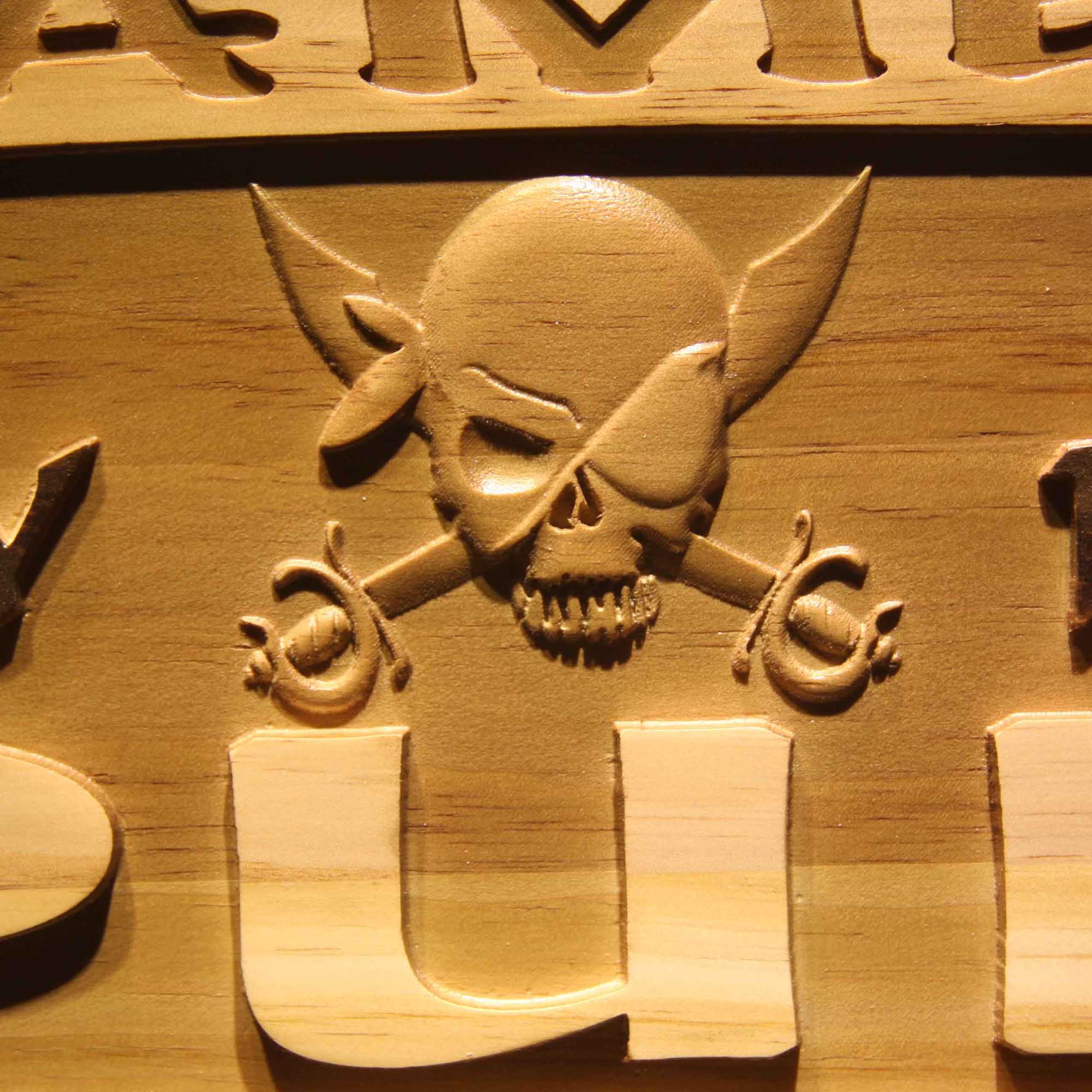 Personalized Jolly Roger Pub Bar Game Room Wood Engraved Wooden Sign