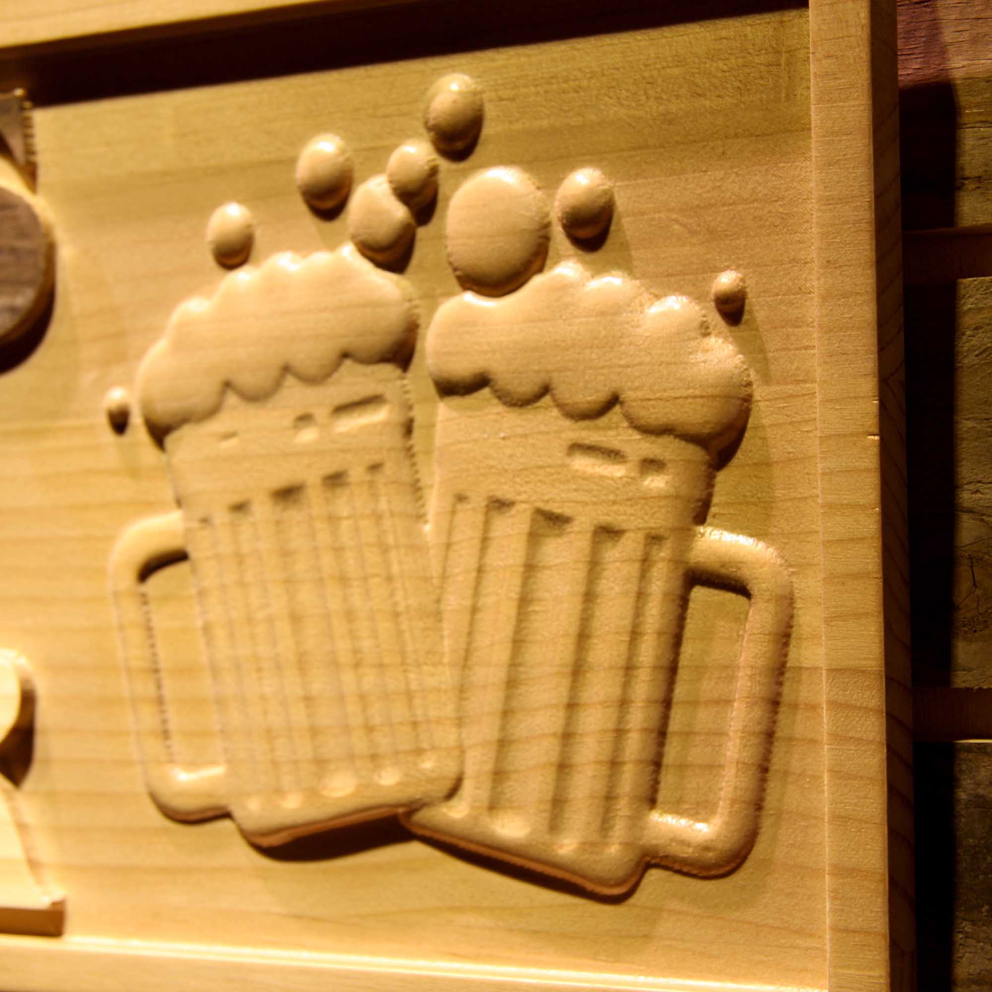 Personalized Home BAR Cheers Beer Ale Wine Cocktails Décor Gifts Wood Engraved Wooden Sign