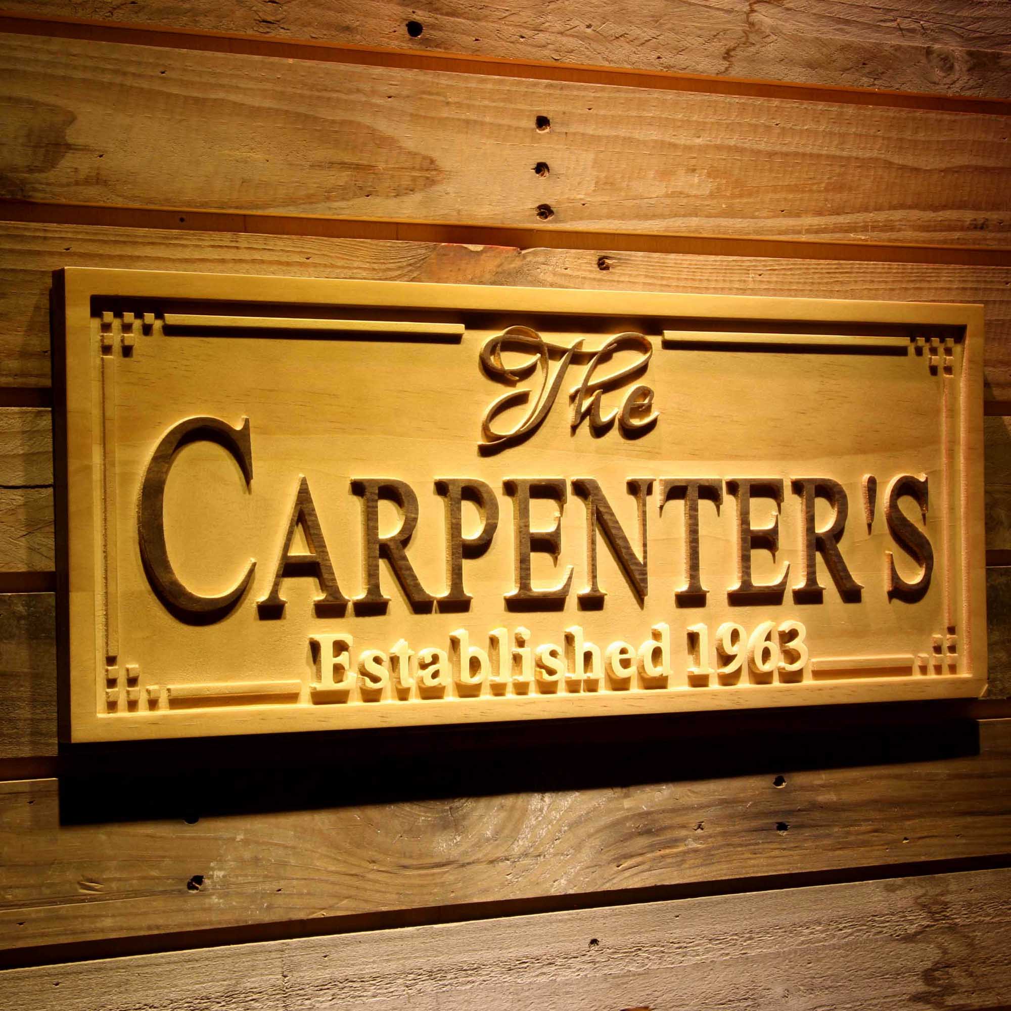 Personalized Last Name Rustic Home Décor Wood Engraving Custom Wedding Gift Couples Den Gift Wooden Signs