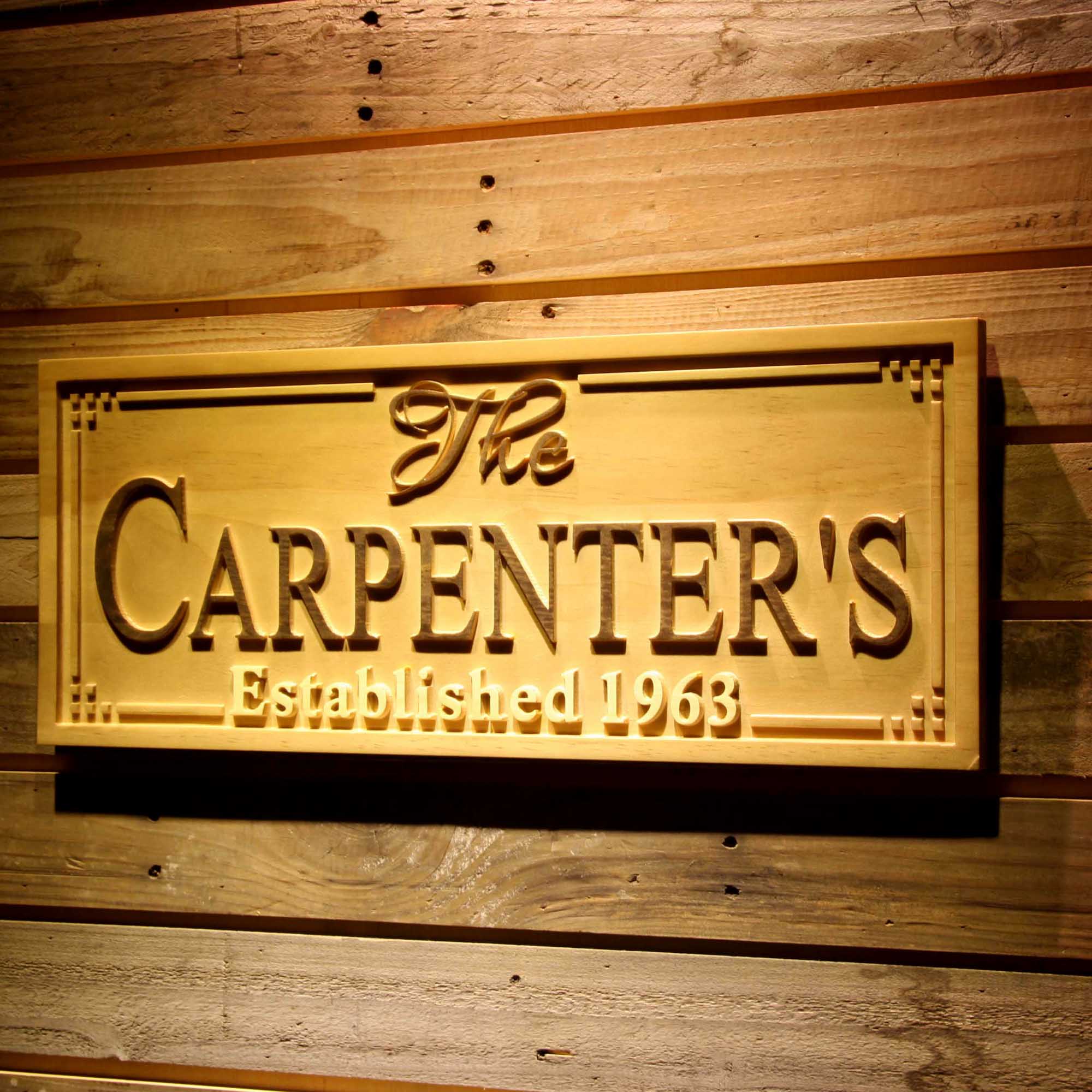 Personalized Last Name Rustic Home Décor Wood Engraving Custom Wedding Gift Couples Den Gift Wooden Signs