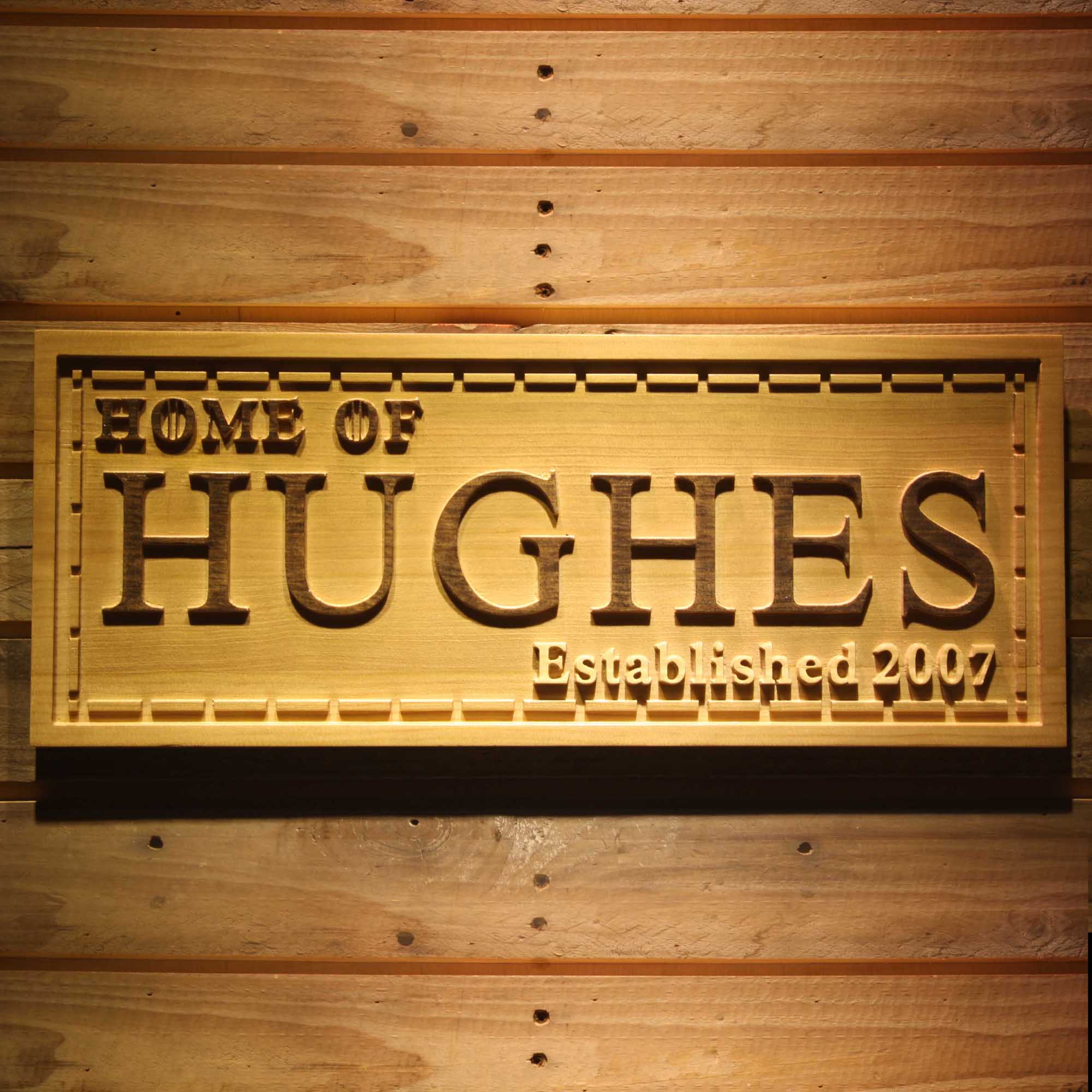Personalized Last Name Rustic Home Décor Wood Engraving Custom Wedding Gift Couples Den Gift Wooden Signs