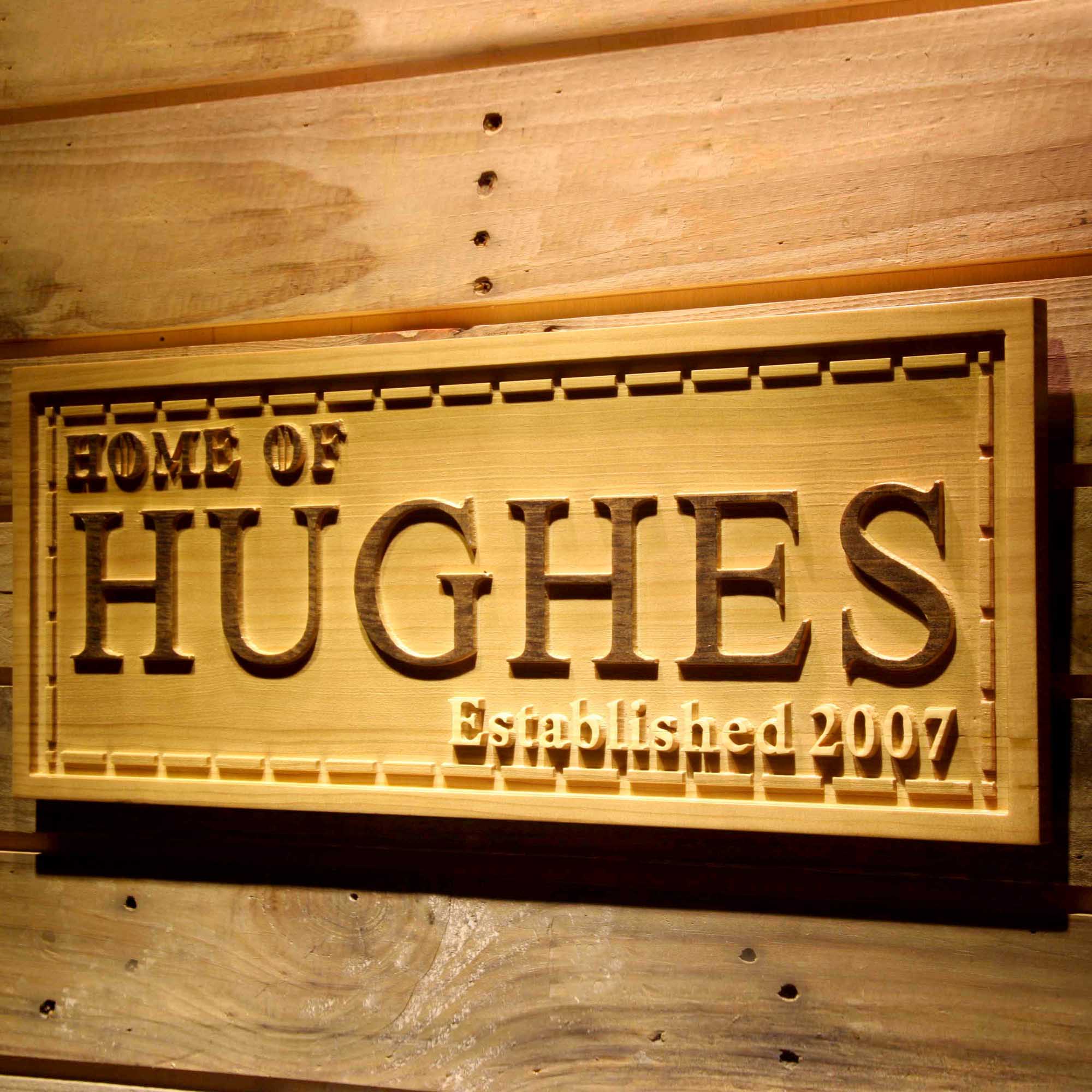 Personalized Last Name Rustic Home Décor Wood Engraving Custom Wedding Gift Couples Den Gift Wooden Signs