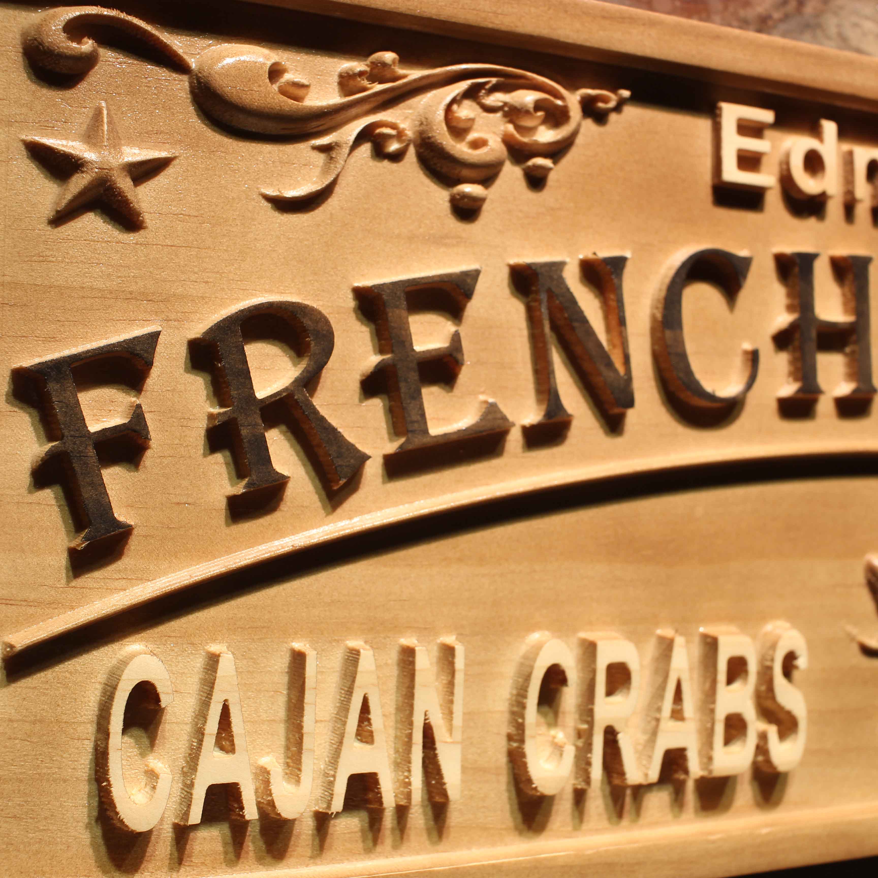 Personalized Seafood Crabs Market Kitchen Decoration Housewarming Gifts First Name Wood Engraved Wooden Sign