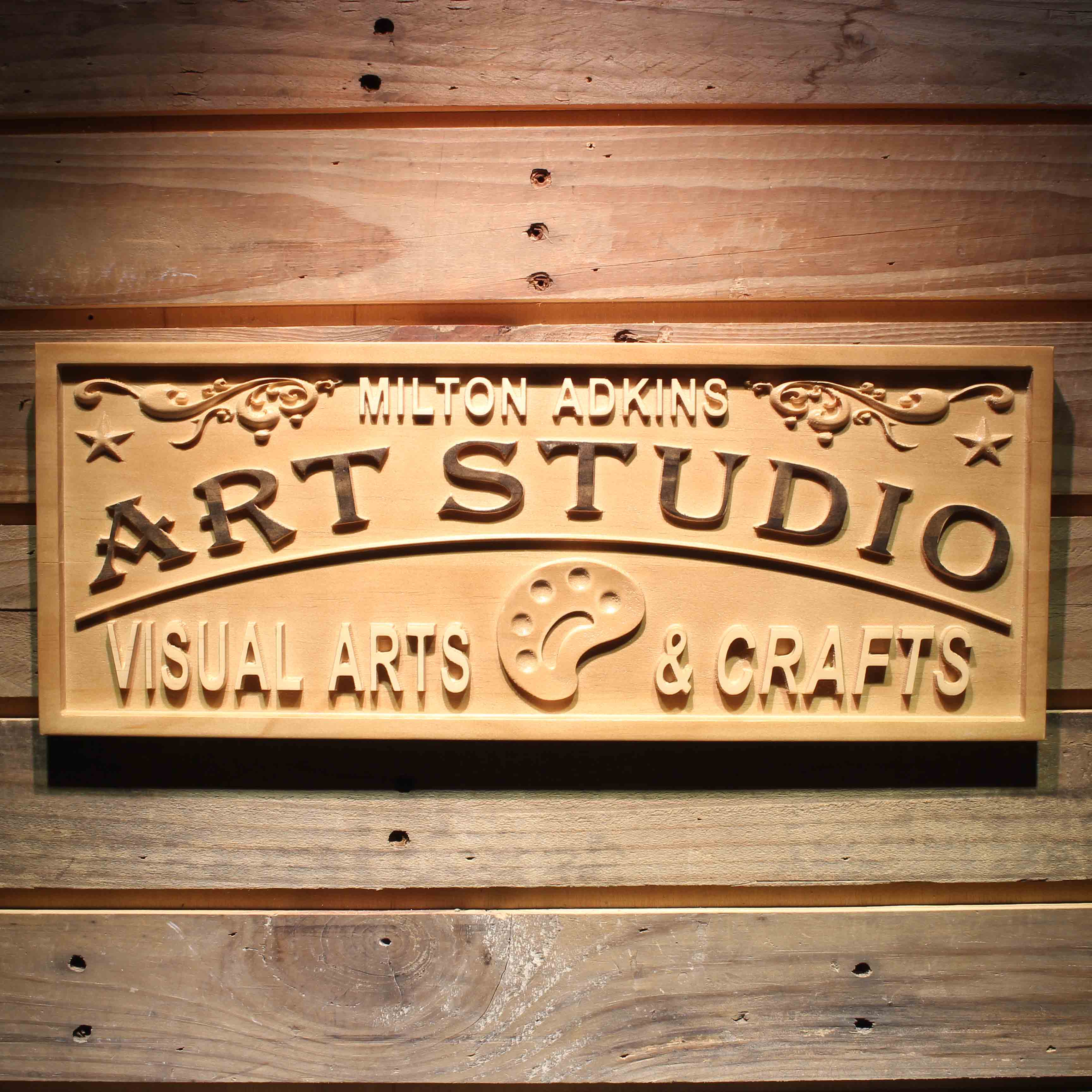 Personalized Art Studio Full Name Housewarming Gifts Crafts Wood Engraved Wooden Sign