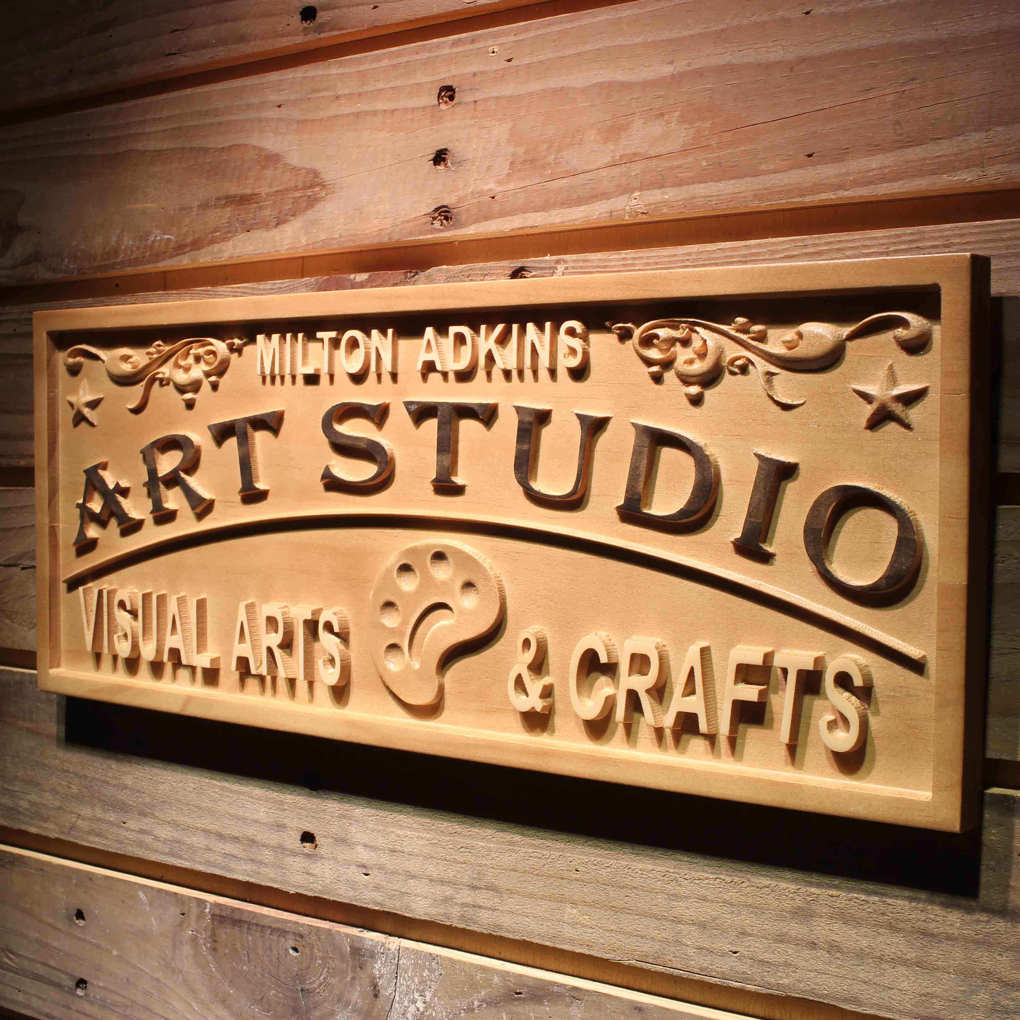Personalized Art Studio Full Name Housewarming Gifts Crafts Wood Engraved Wooden Sign