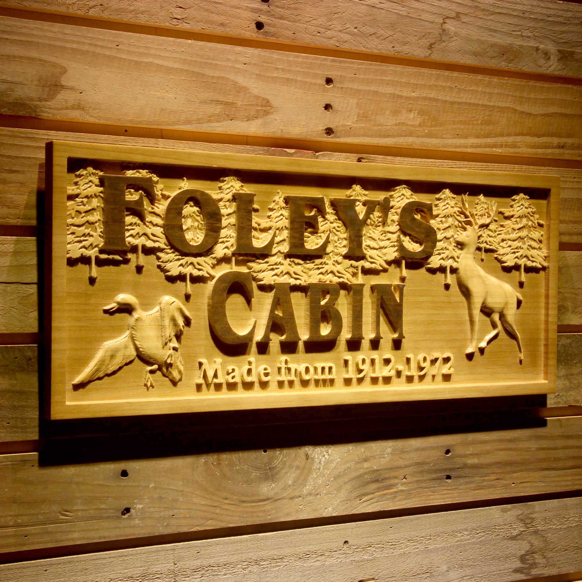 Personalized Duck Deer Hunting Hunter Cabin Man Cave Gifts Wood Engraved Wooden Sign