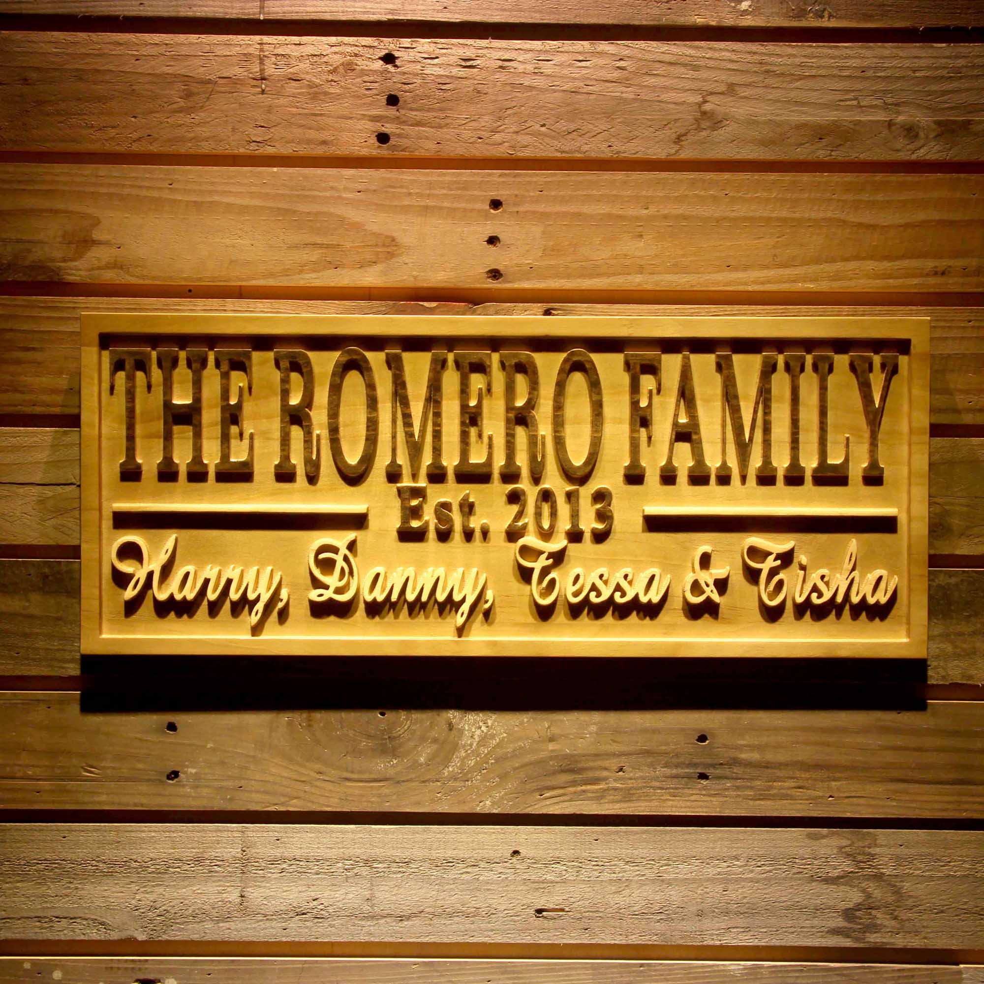 Personalized Family Established Sign  Family Name Sign With First Last  Names