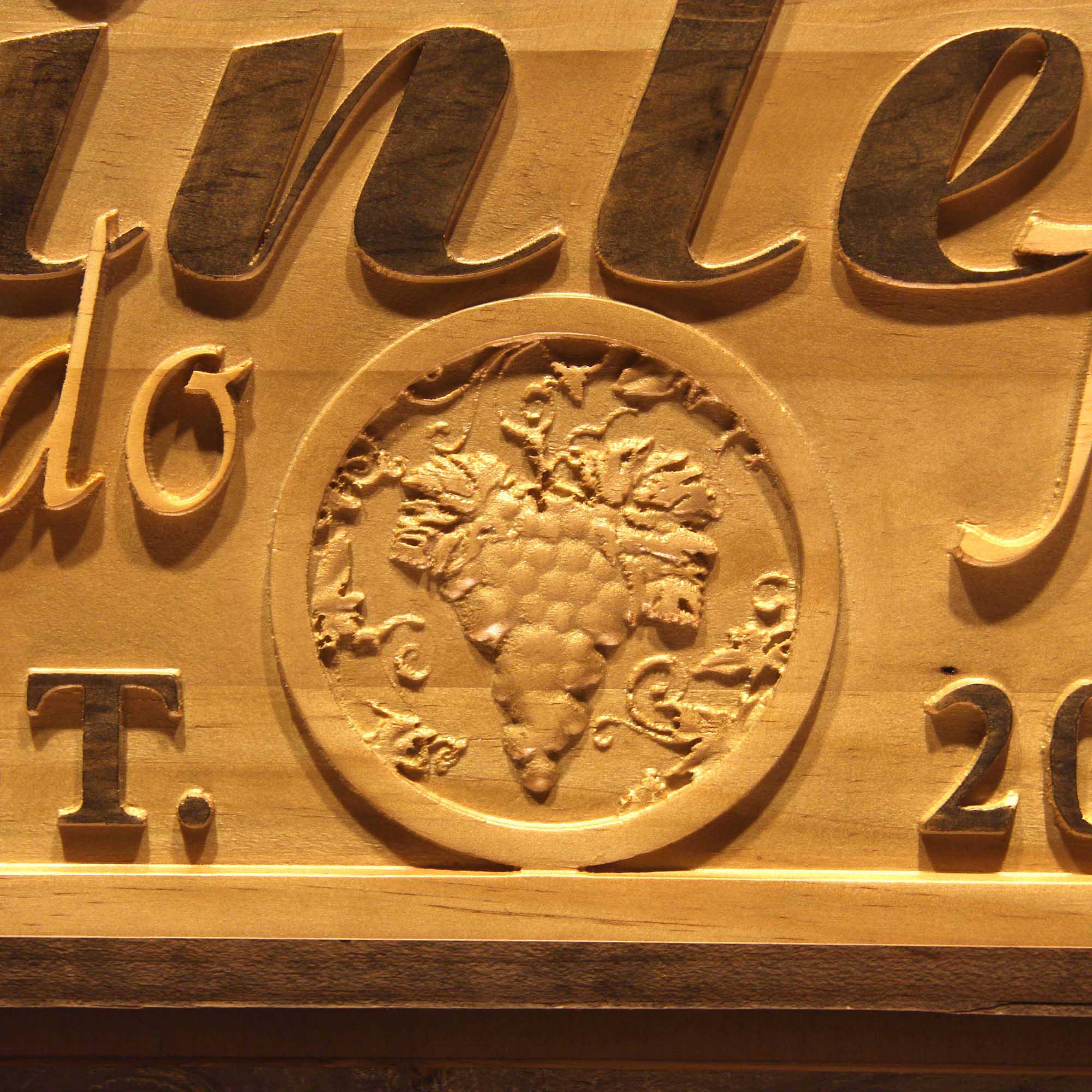 Personalized Grapes Fruit Last Name First Names Est. Year Housewarming Gifts Wood Engraved Wooden Sign
