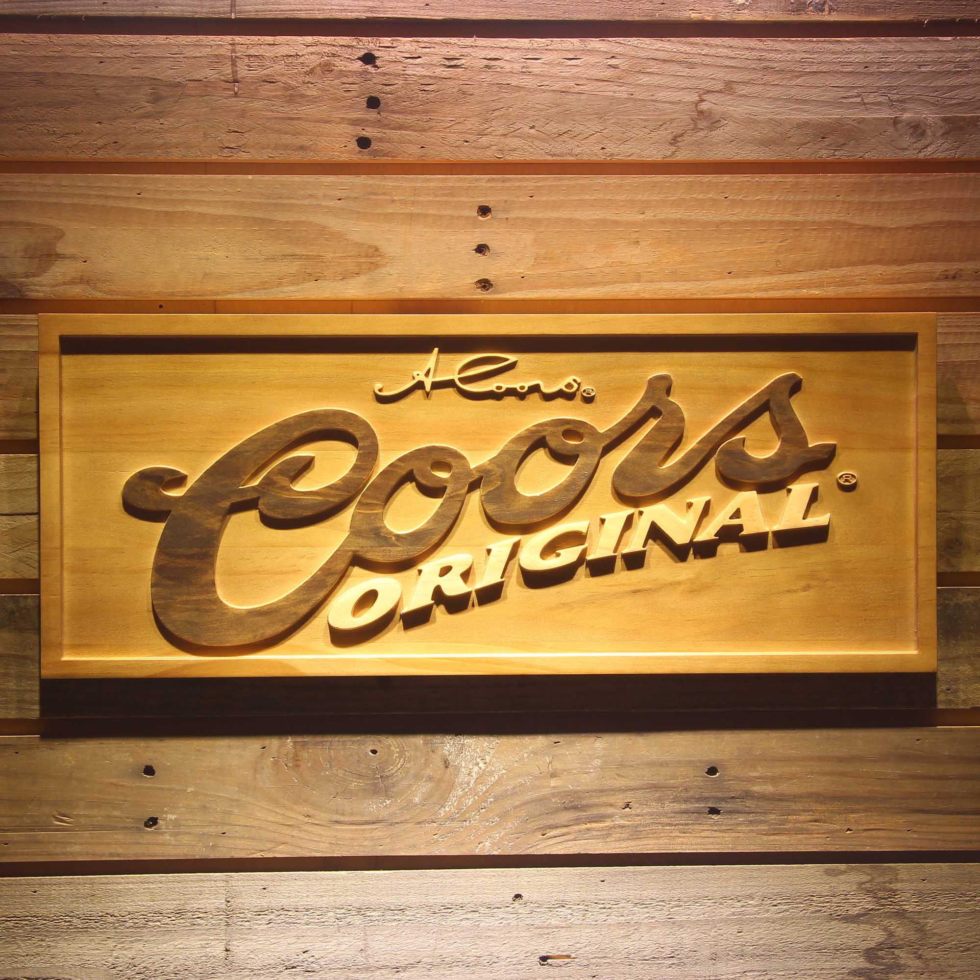 Coors,Coors Original 3D Solid Wooden Craving Sign