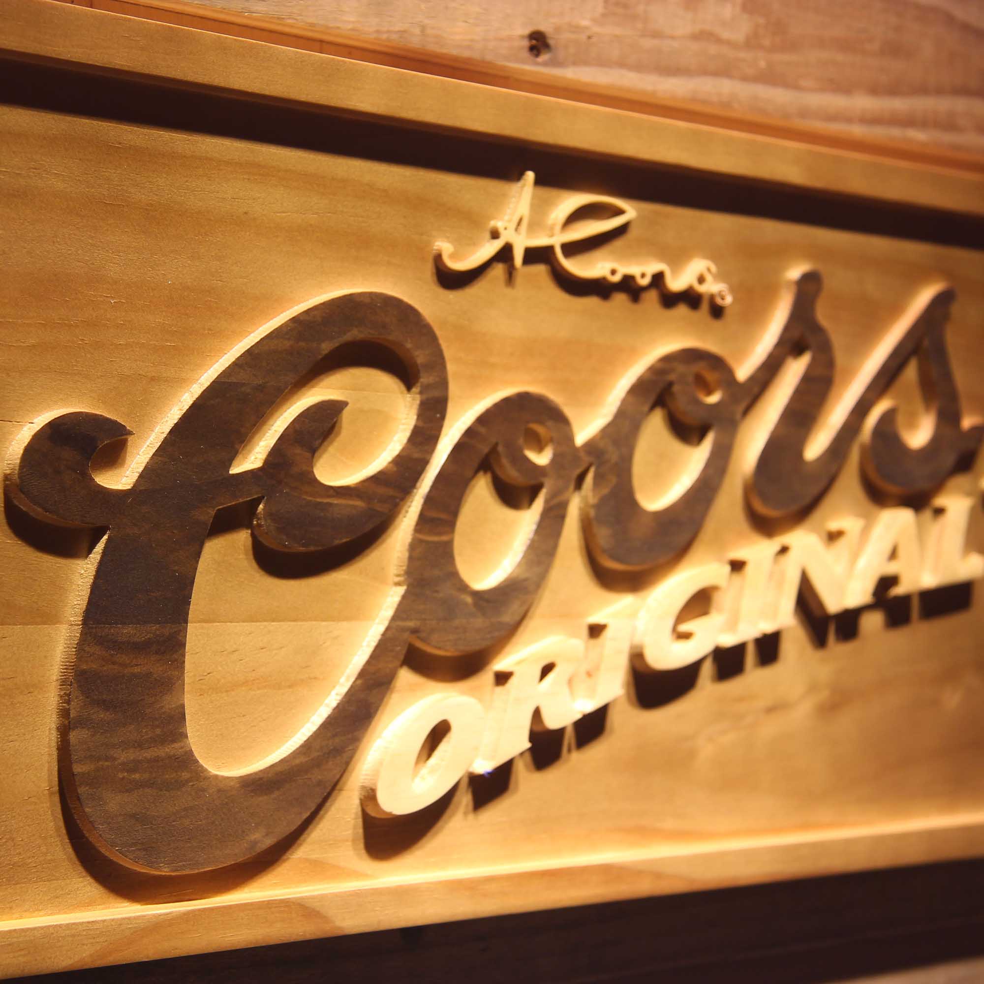 Coors,Coors Original 3D Solid Wooden Craving Sign