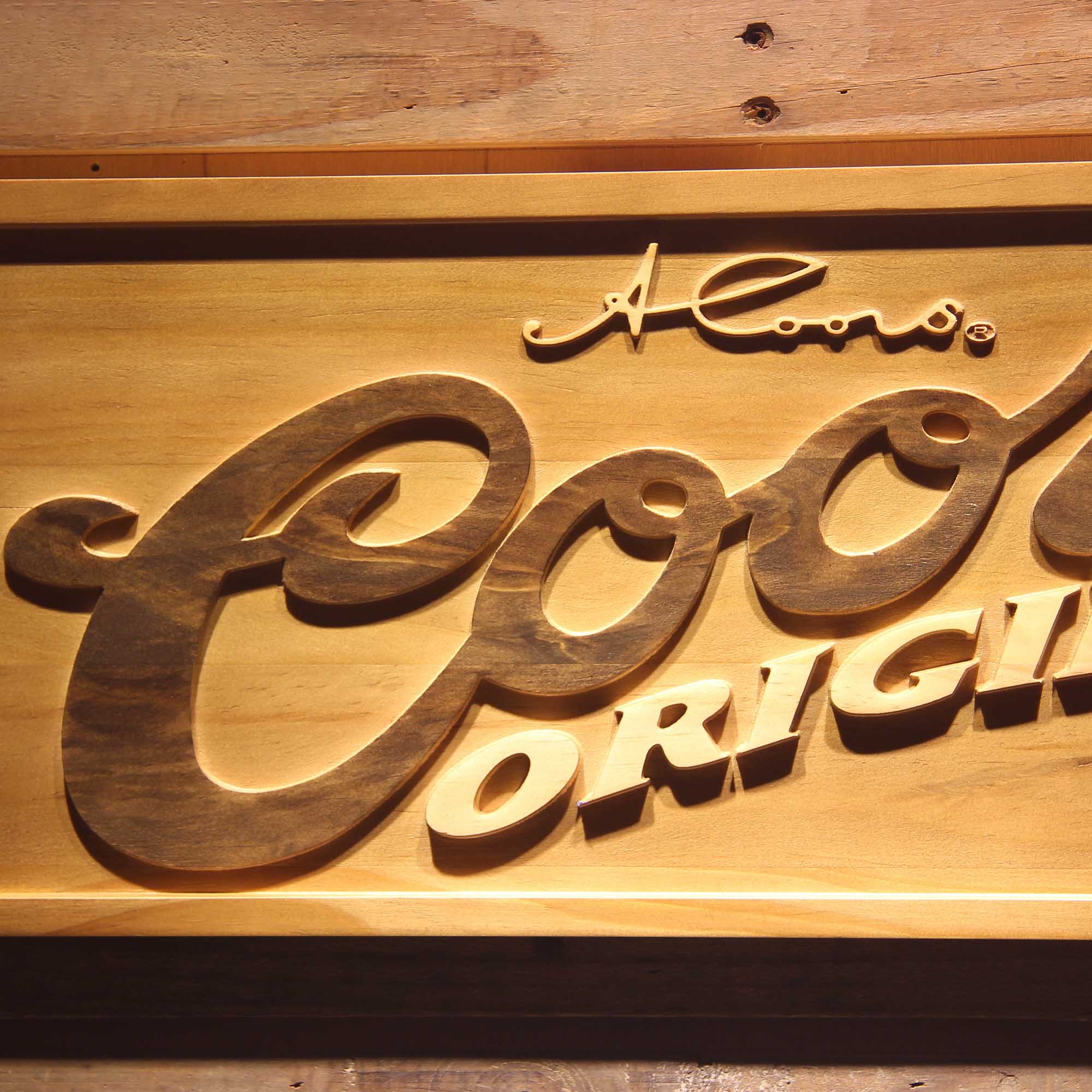 Coors,Coors Original 3D Solid Wooden Craving Sign