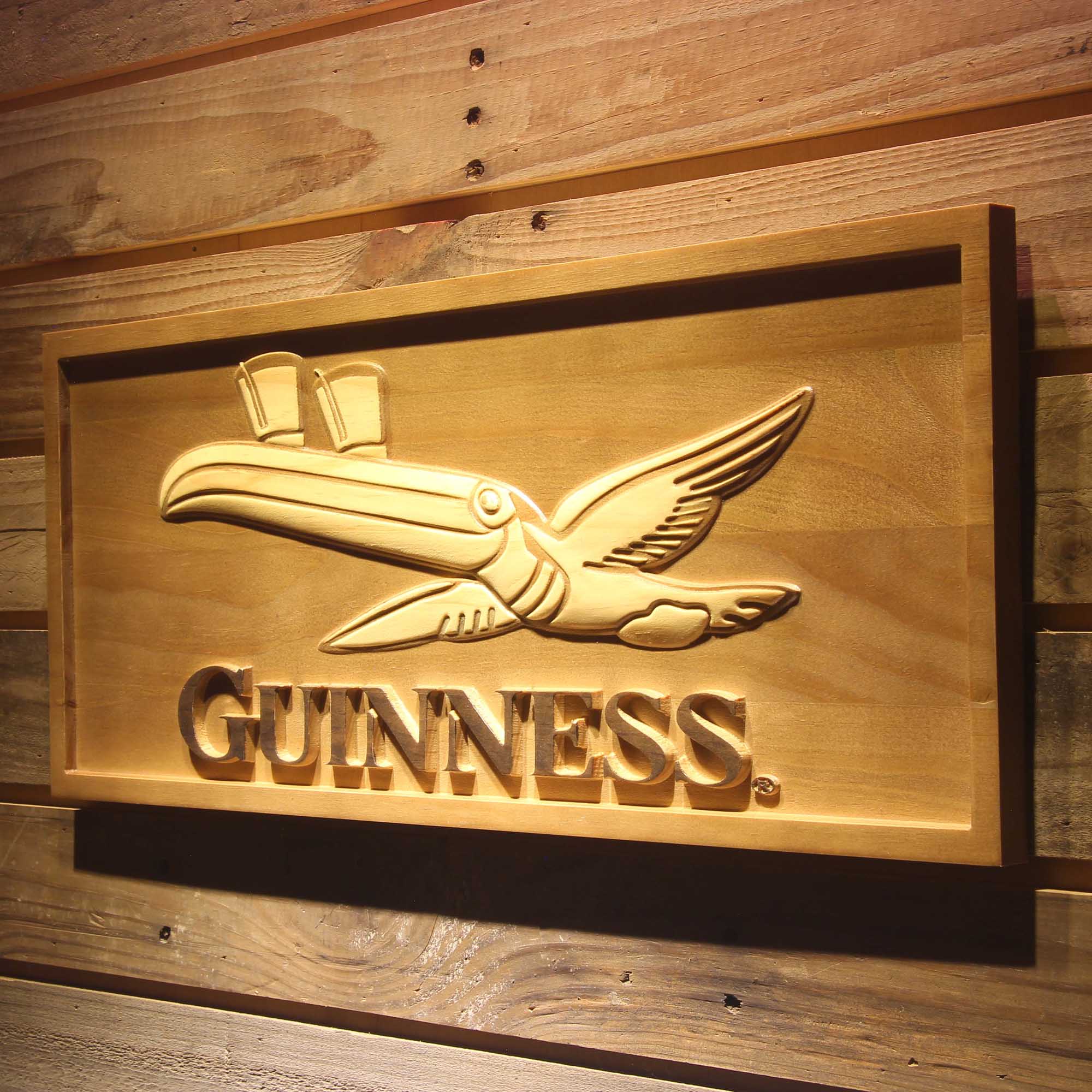 Guinness 3D Solid Wooden Craving Sign