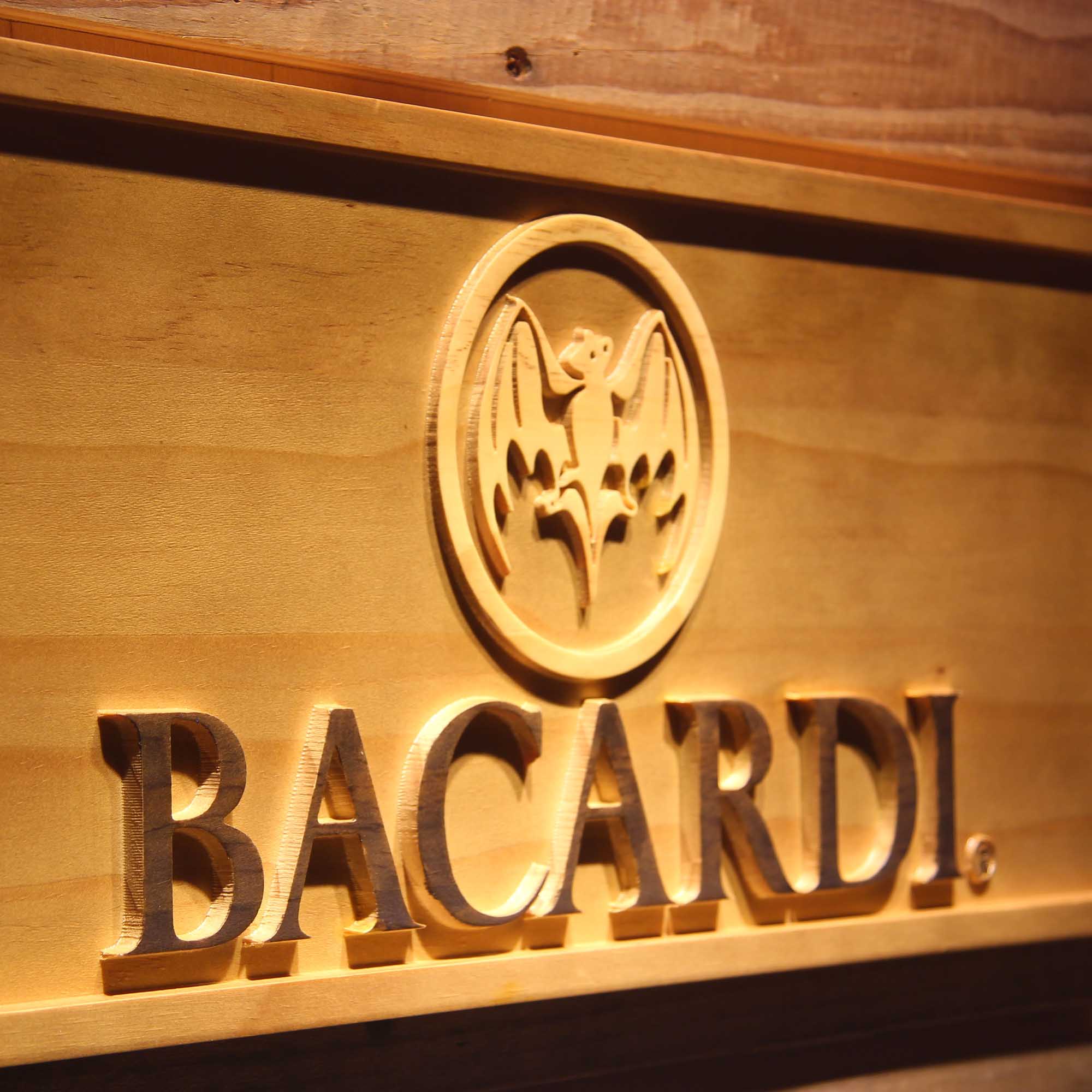 Bacardi 3D Solid Wooden Craving Sign