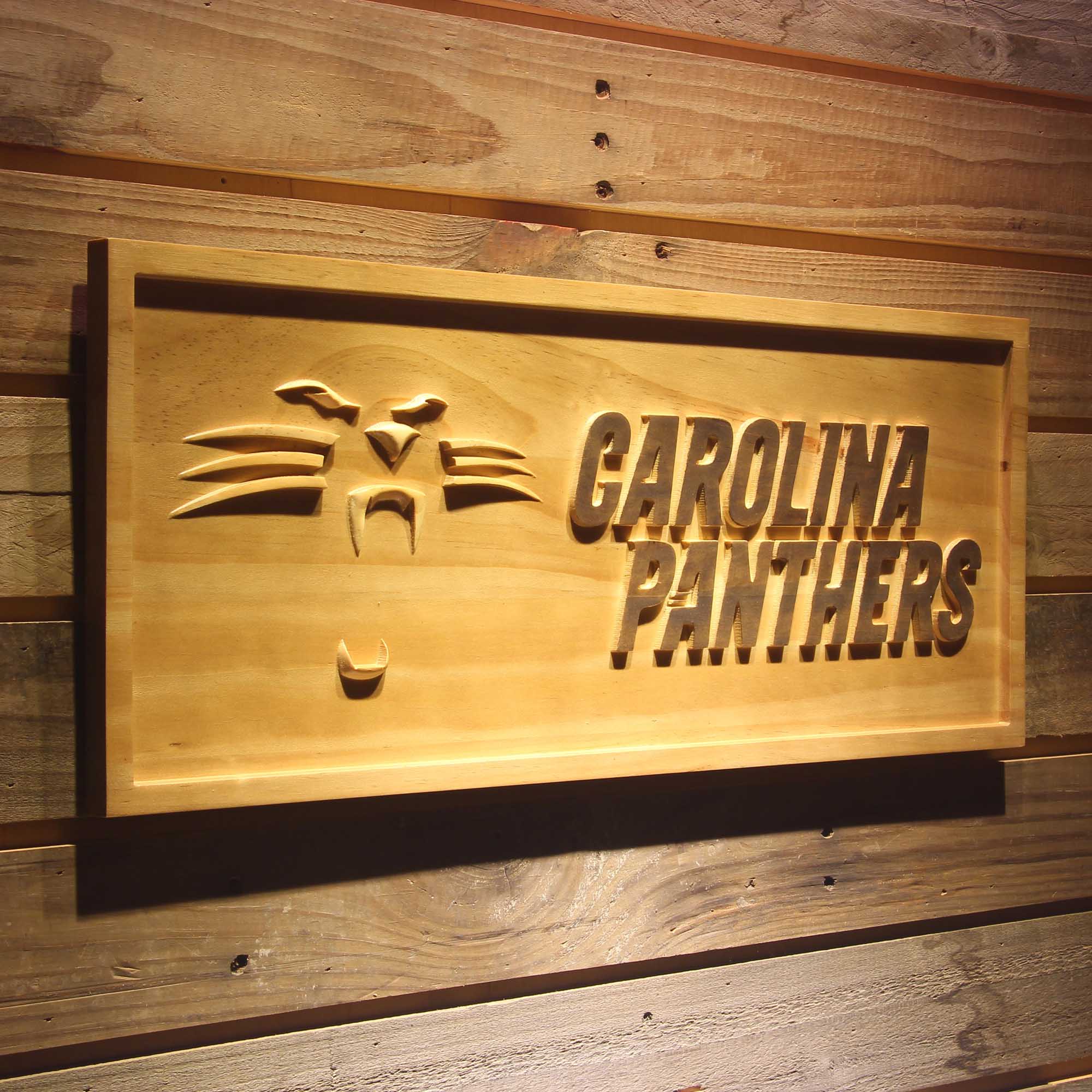 Carolina Panthers Panther,nfl 3D Solid Wooden Craving Sign
