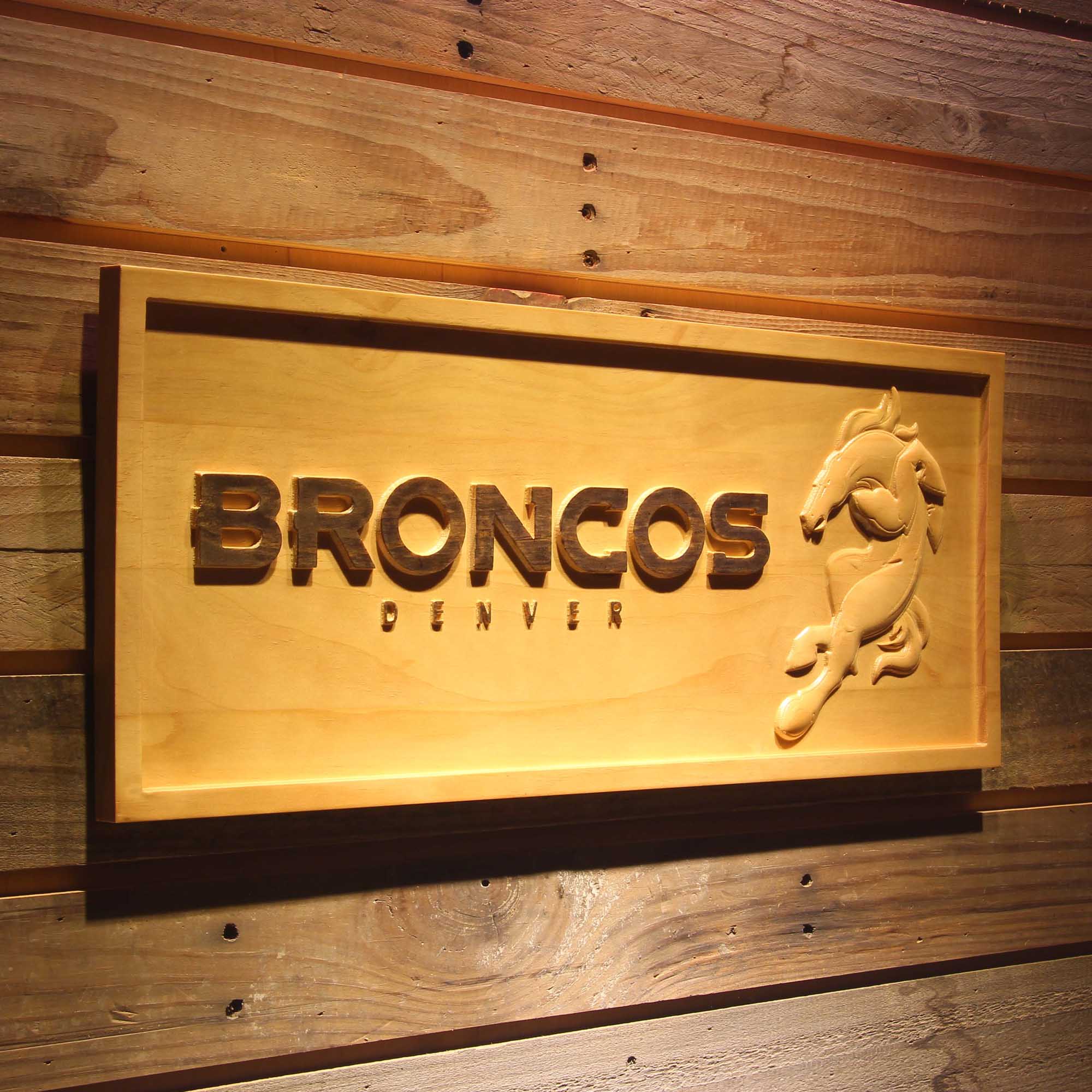 Denver Broncos,nfl 3D Solid Wooden Craving Sign