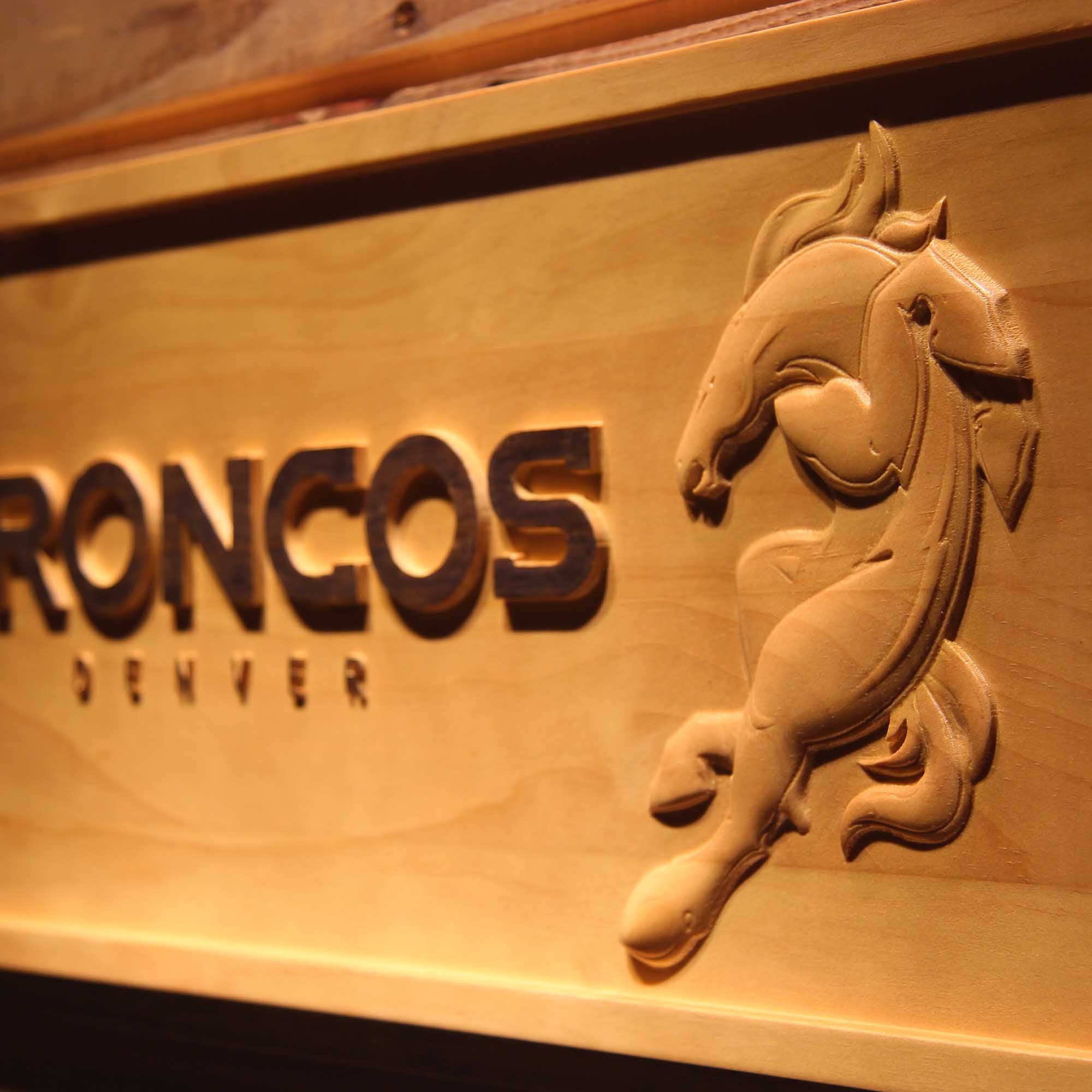 Denver Broncos,nfl 3D Solid Wooden Craving Sign