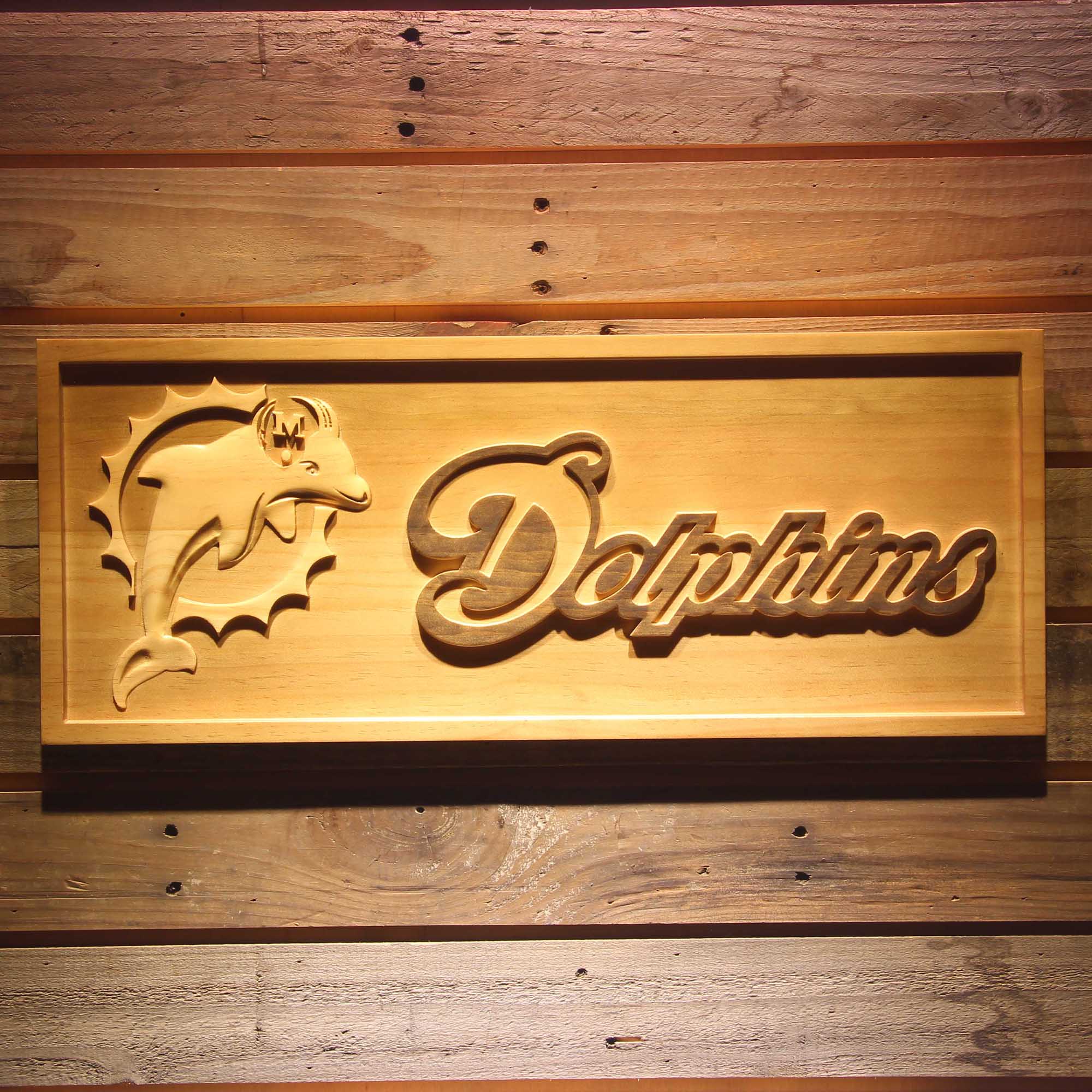 Miami Dolphins,nfl 3D Solid Wooden Craving Sign