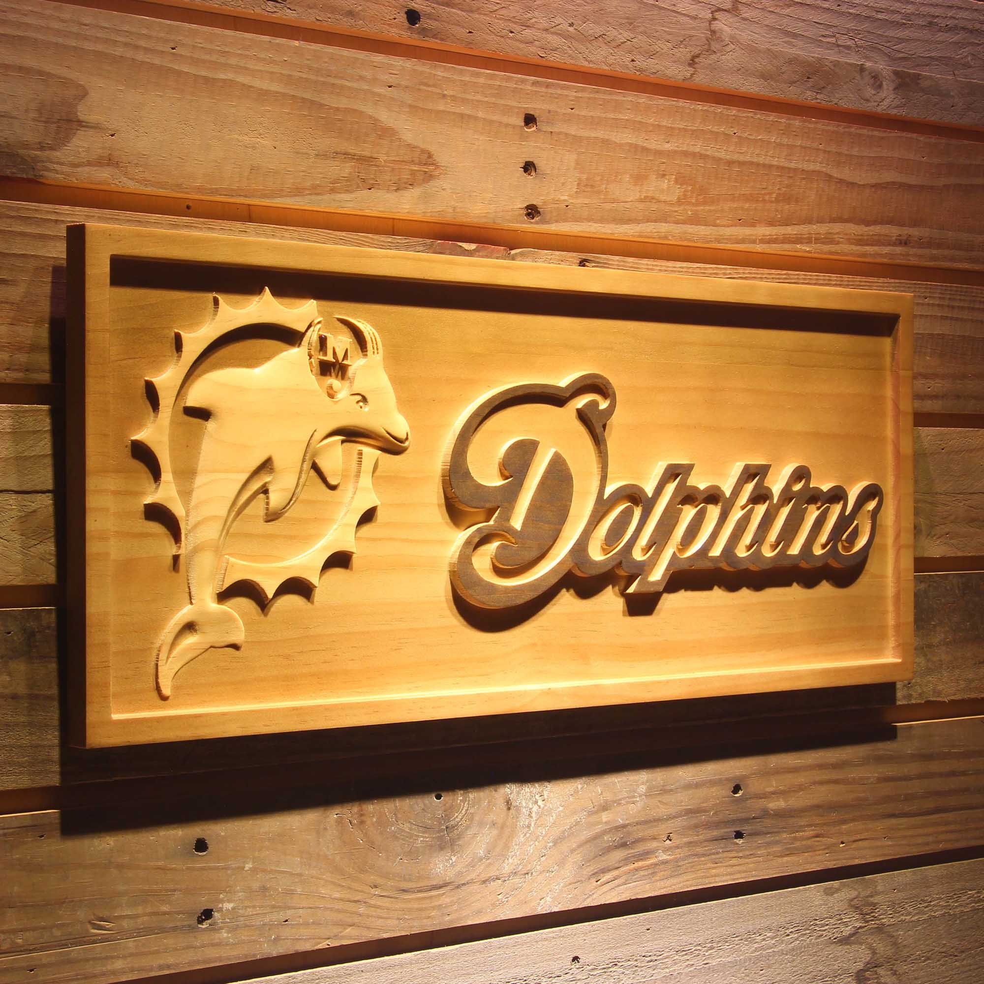 Miami Dolphins,nfl 3D Solid Wooden Craving Sign