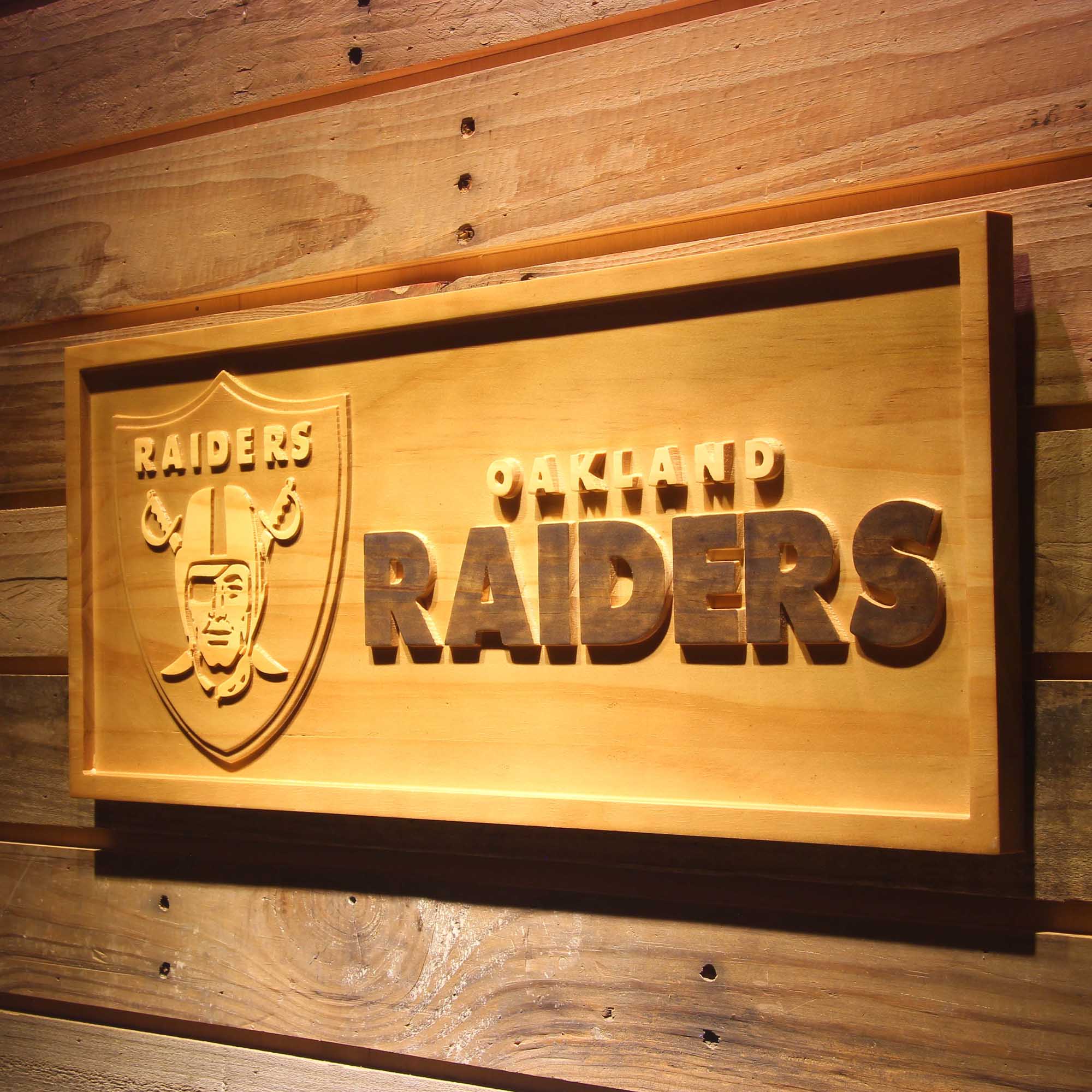 Oakland Raiders,nfl 3D Solid Wooden Craving Sign