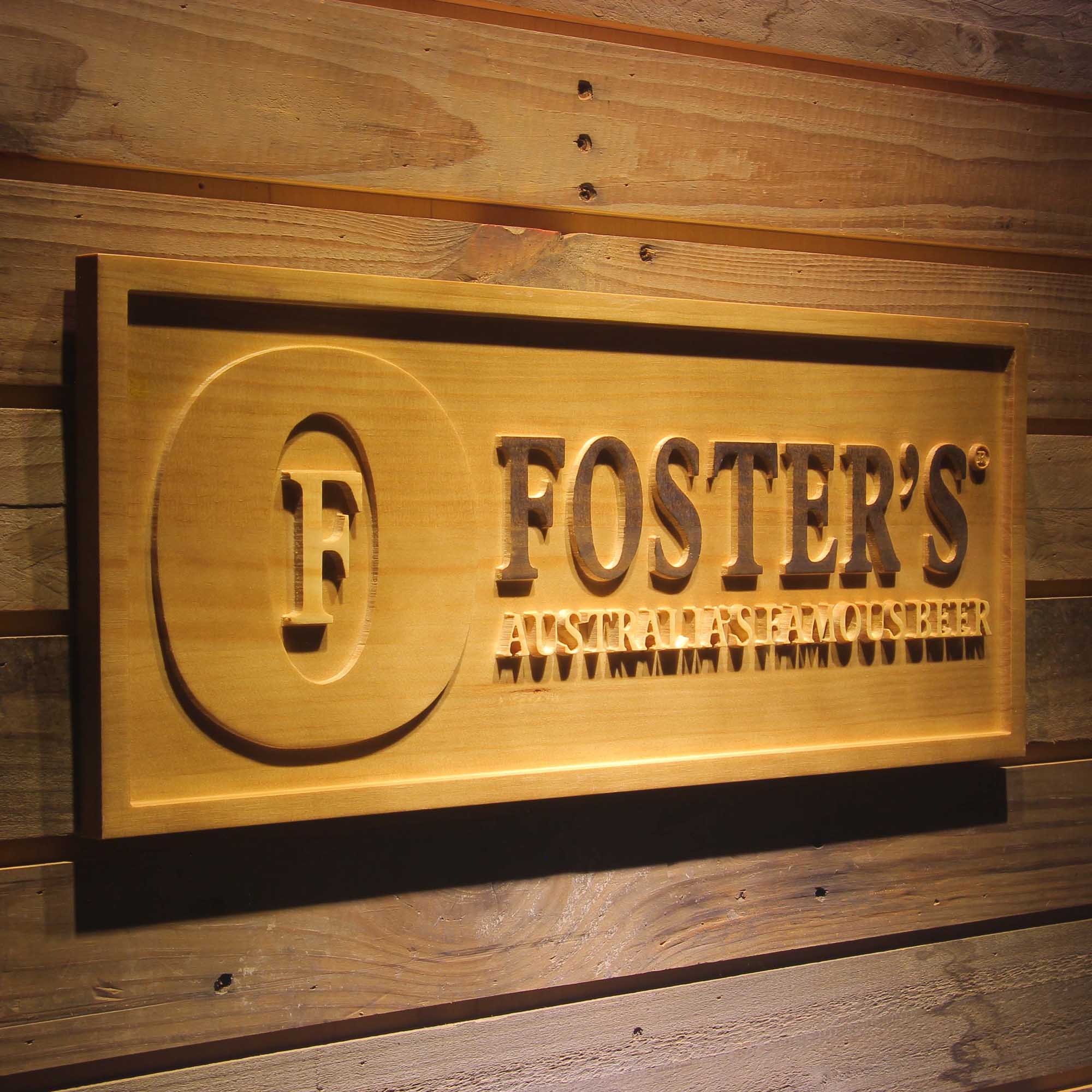 Foster's 3D Solid Wooden Craving Sign
