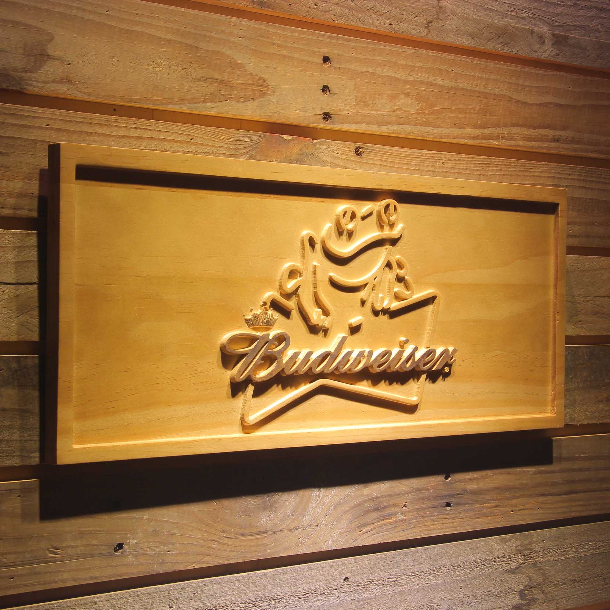 Budweiser 3D Solid Wooden Craving Sign