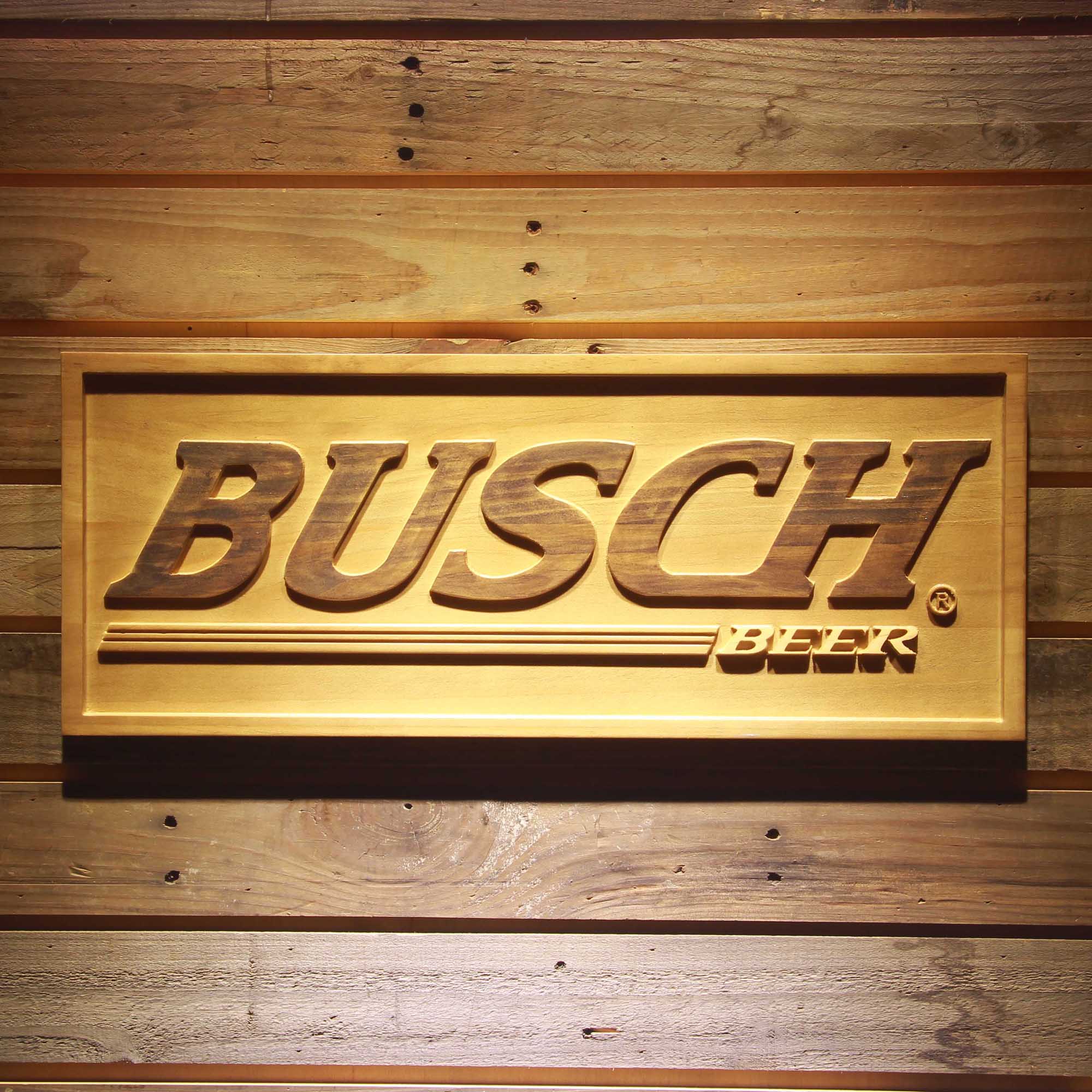 Busch 3D Solid Wooden Craving Sign