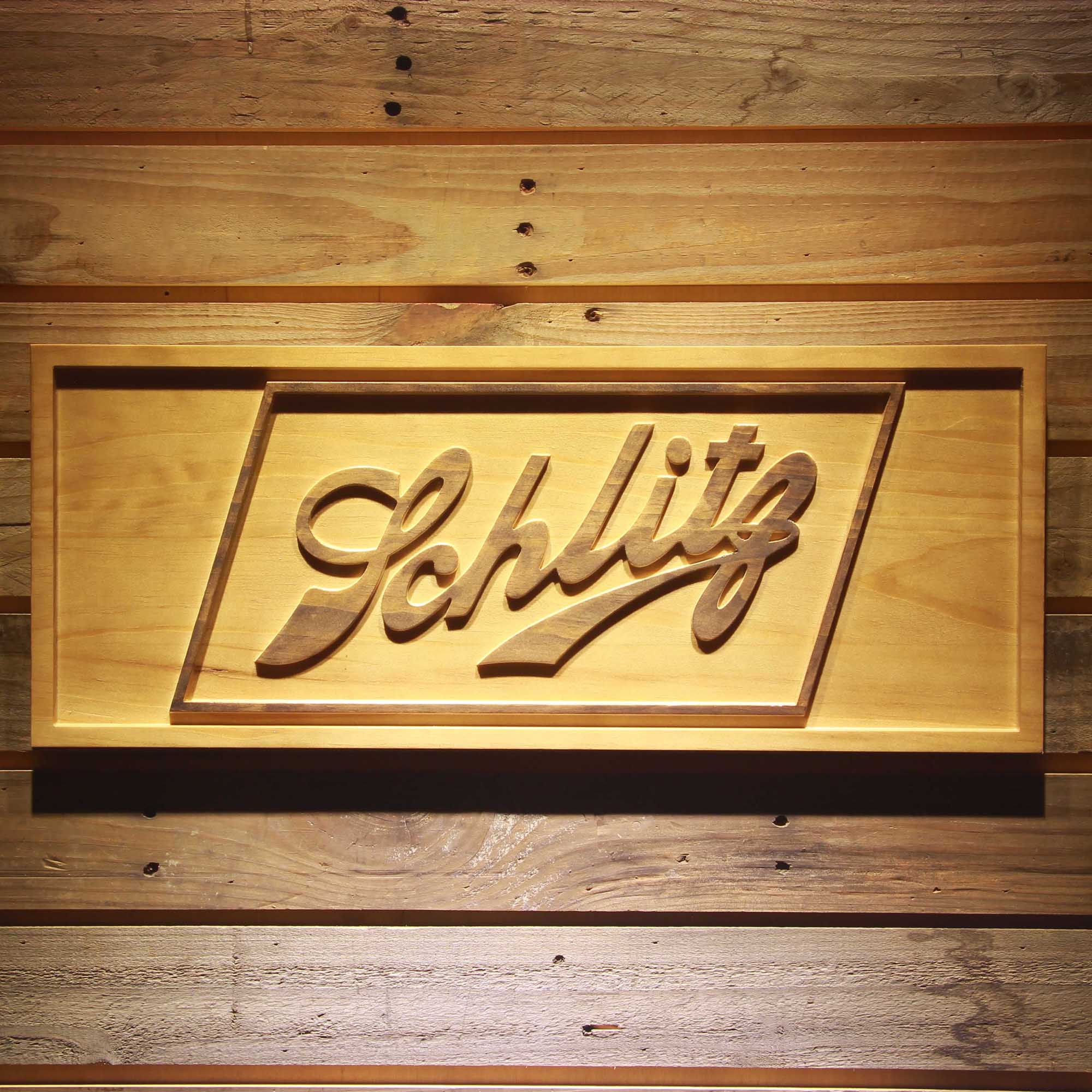 Joseph Schlitz 3D Solid Wooden Craving Sign