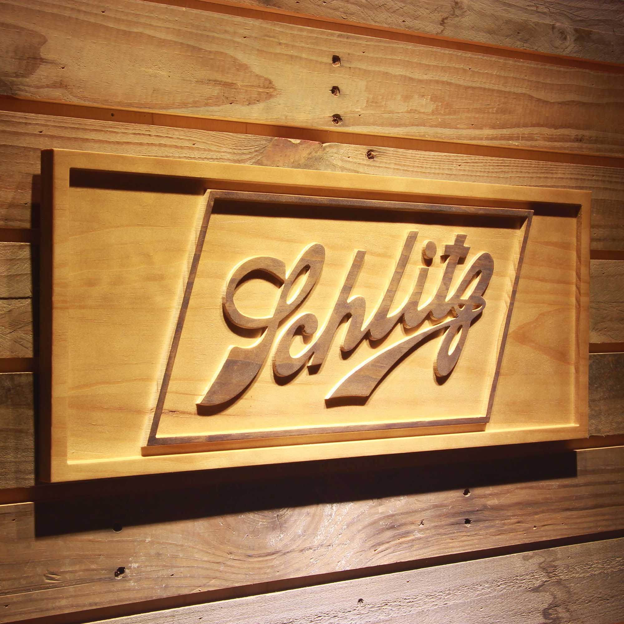 Joseph Schlitz 3D Solid Wooden Craving Sign