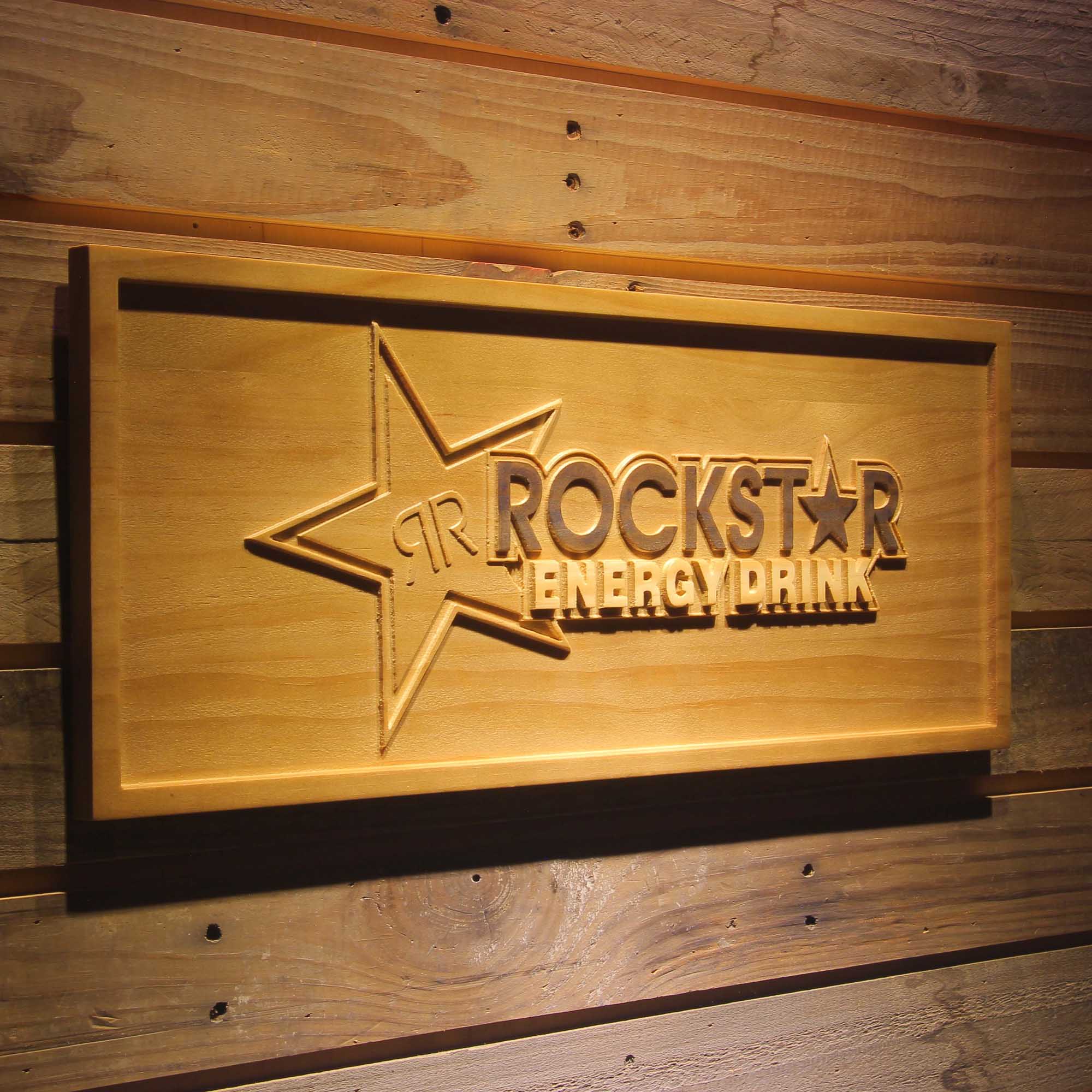 Rockstar 3D Solid Wooden Craving Sign