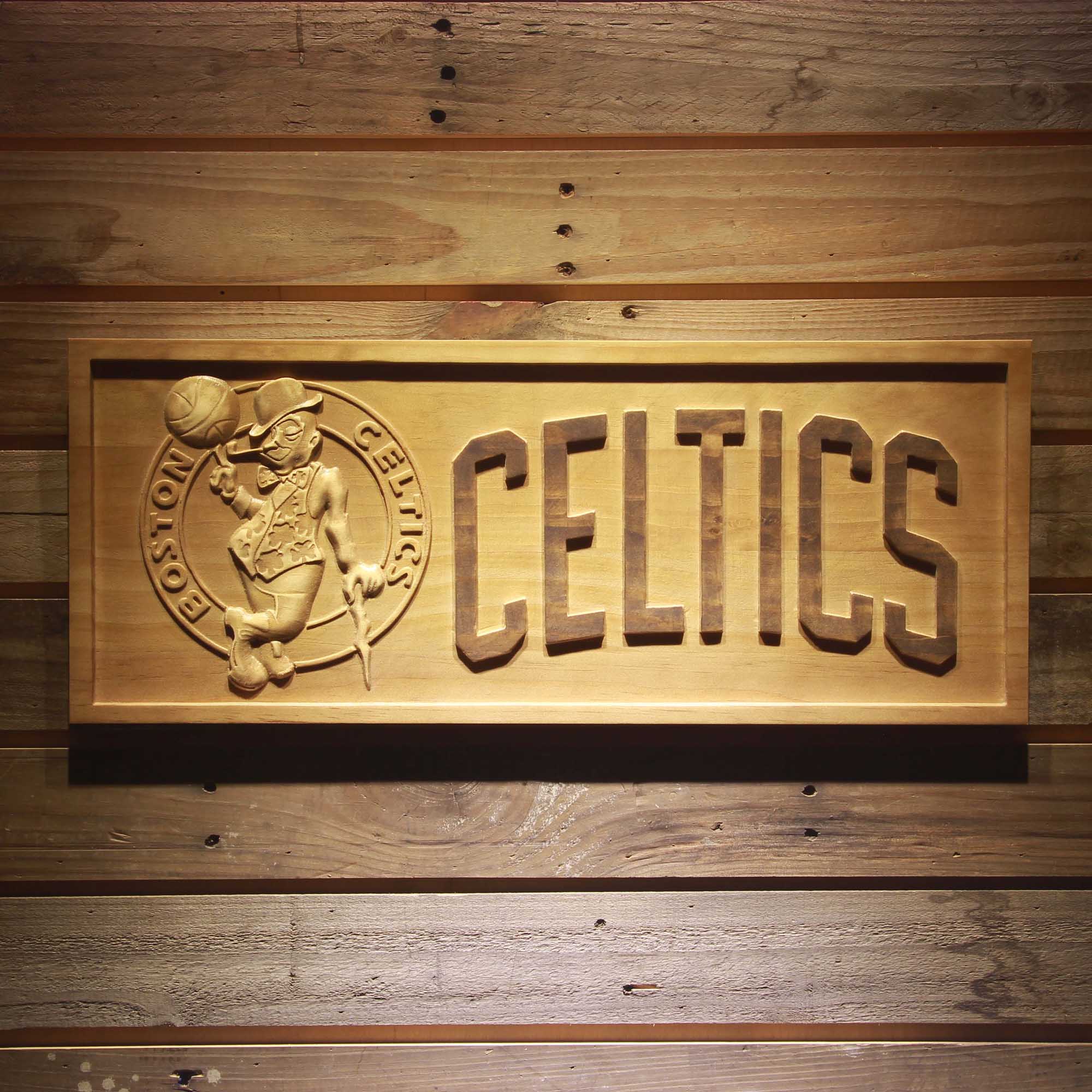 Boston Celtics  3D Solid Wooden Craving Sign