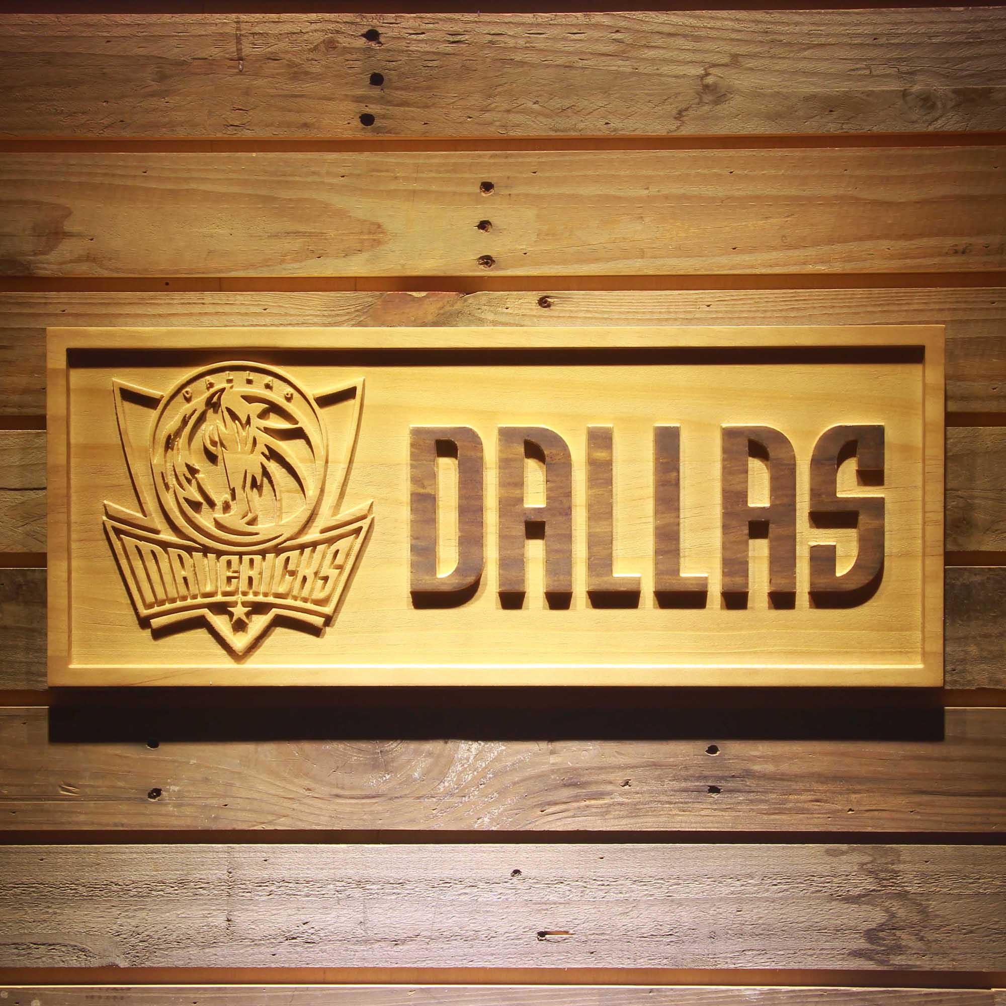 Dallas Mavericks  3D Solid Wooden Craving Sign