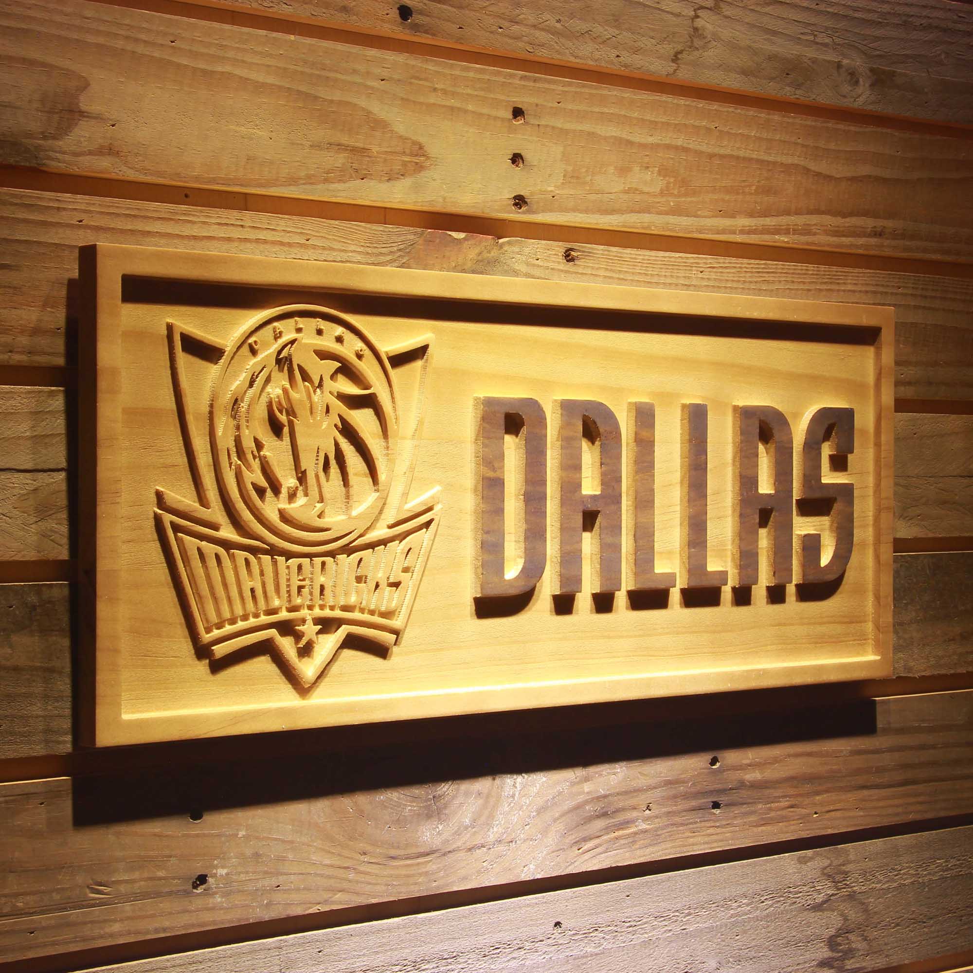 Dallas Mavericks  3D Solid Wooden Craving Sign