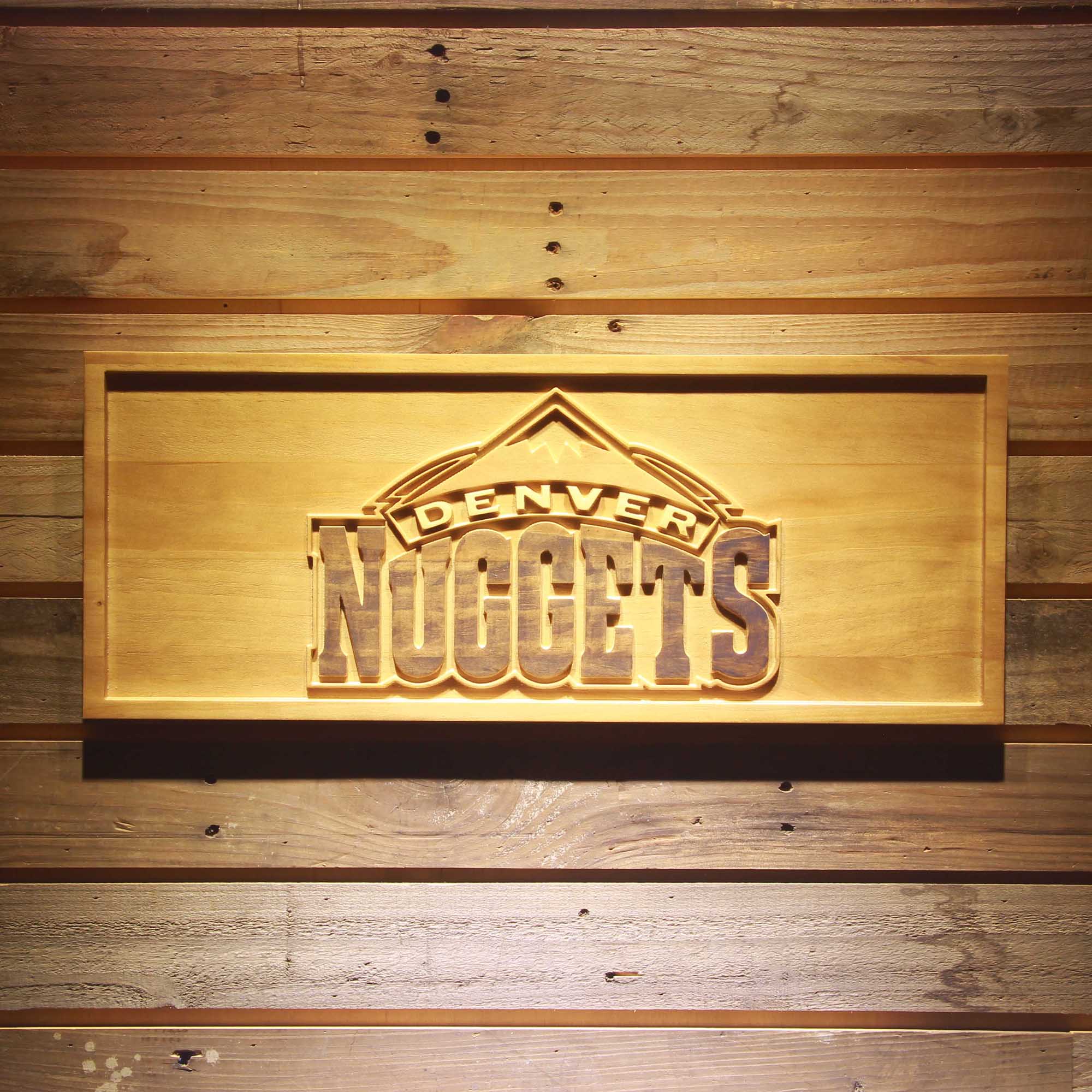 Denver Nuggets  3D Solid Wooden Craving Sign