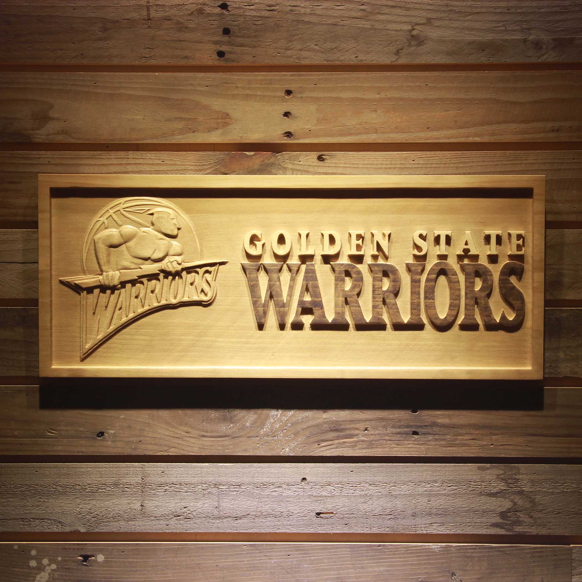 Golden State Warriors  3D Solid Wooden Craving Sign