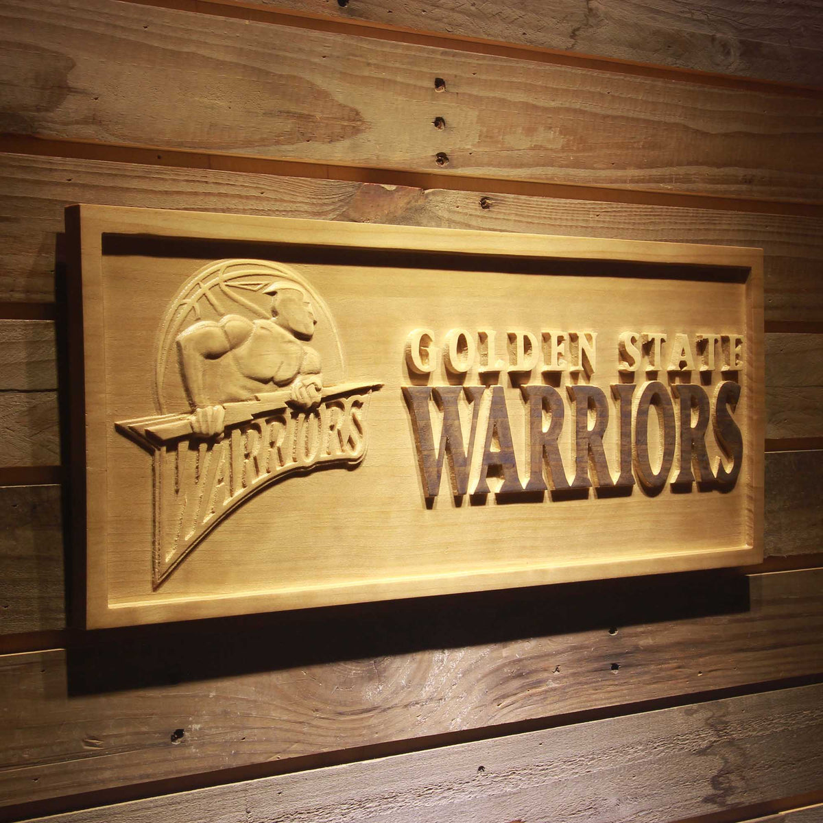 Golden State Warriors Wooden Sign | PROLEDSIGN