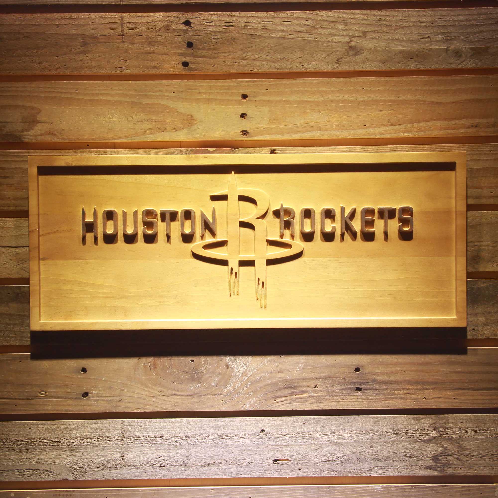 Houston Rockets  3D Solid Wooden Craving Sign