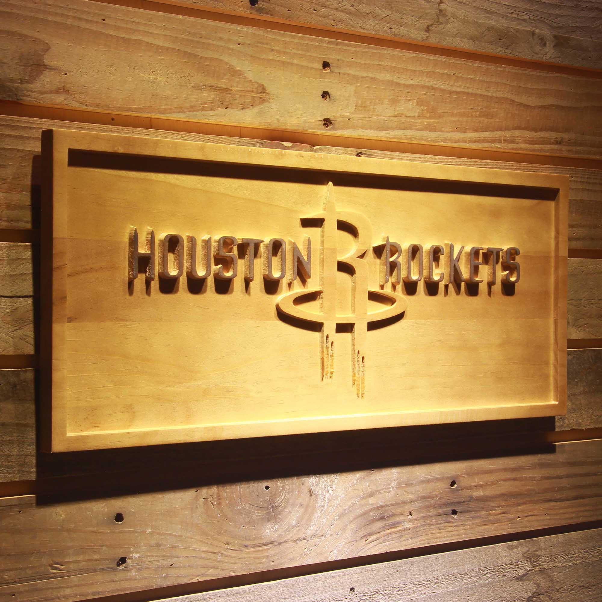 Houston Rockets  3D Solid Wooden Craving Sign