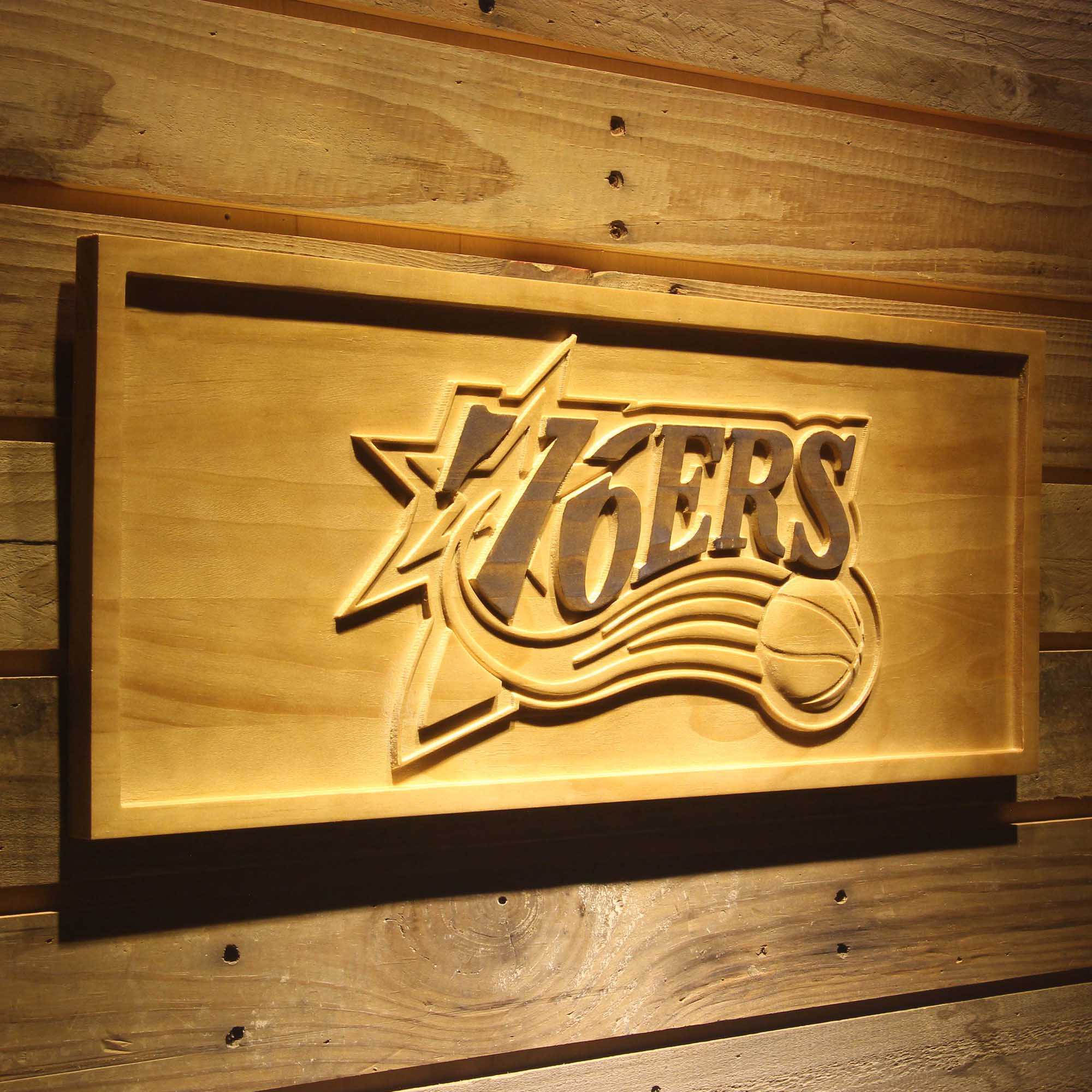 Philadelphia 76ers  3D Solid Wooden Craving Sign