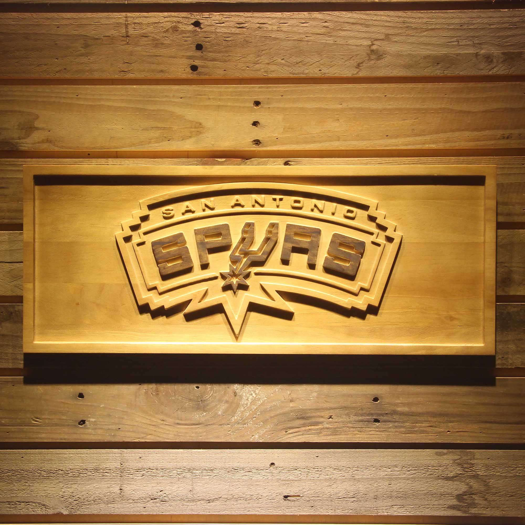 San Antonio Spurs  3D Solid Wooden Craving Sign