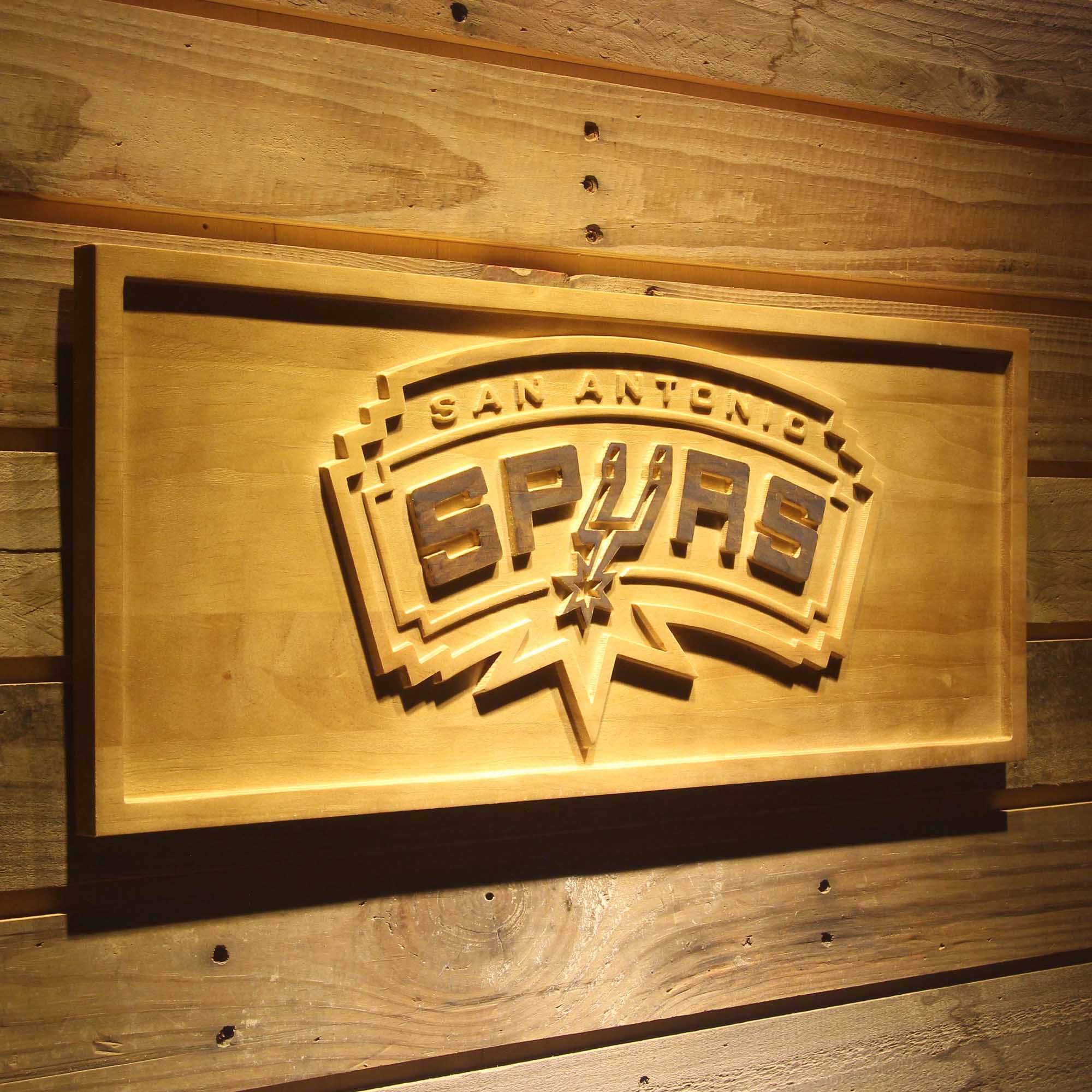 San Antonio Spurs  3D Solid Wooden Craving Sign