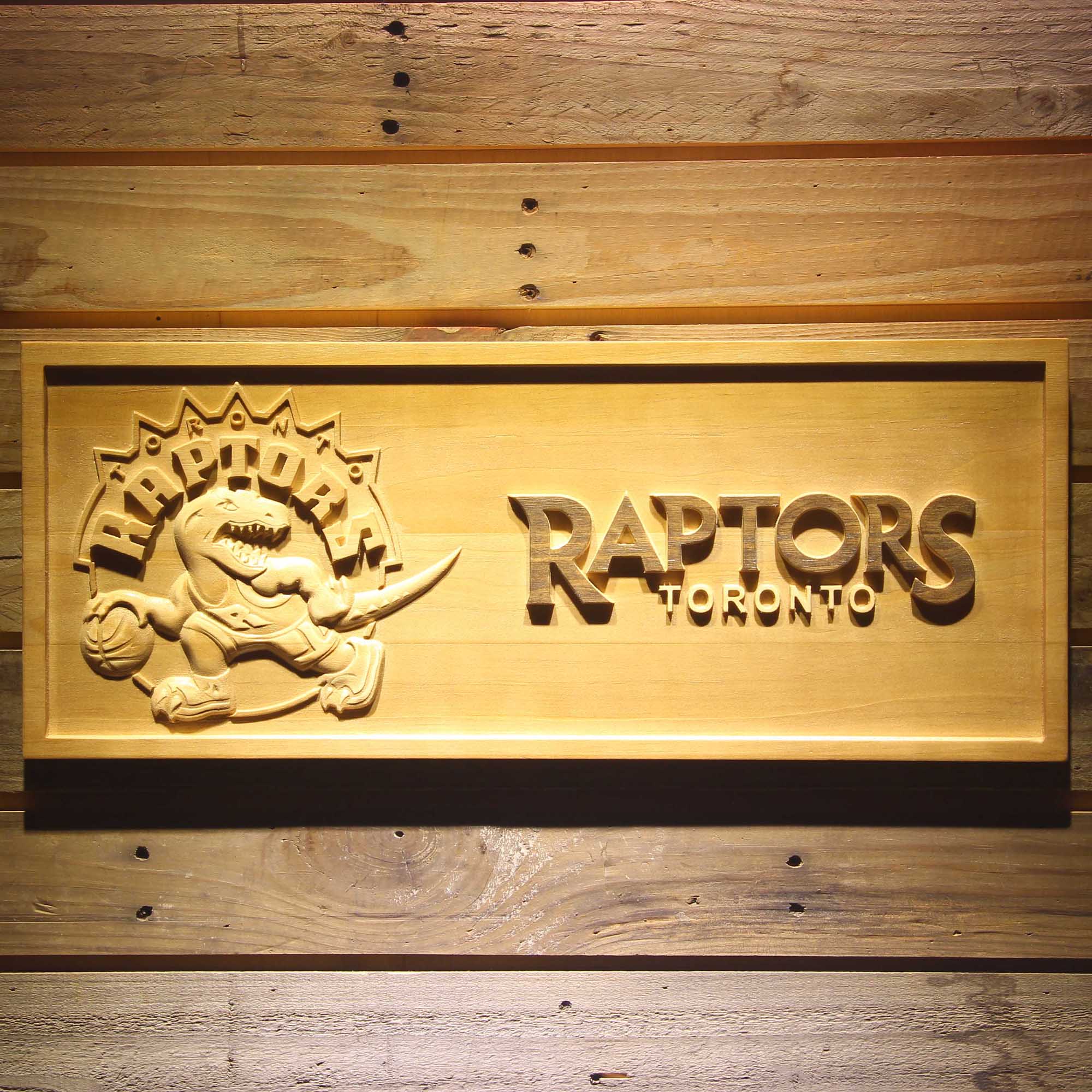 Toronto Raptors  3D Solid Wooden Craving Sign